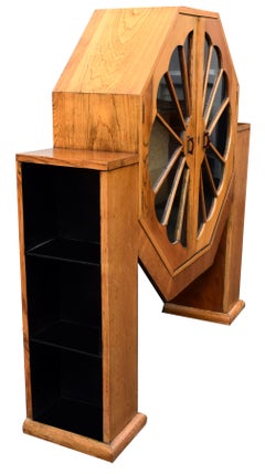 Rare Art Deco Blonde Display Vitrine Cabinet, circa 1930s