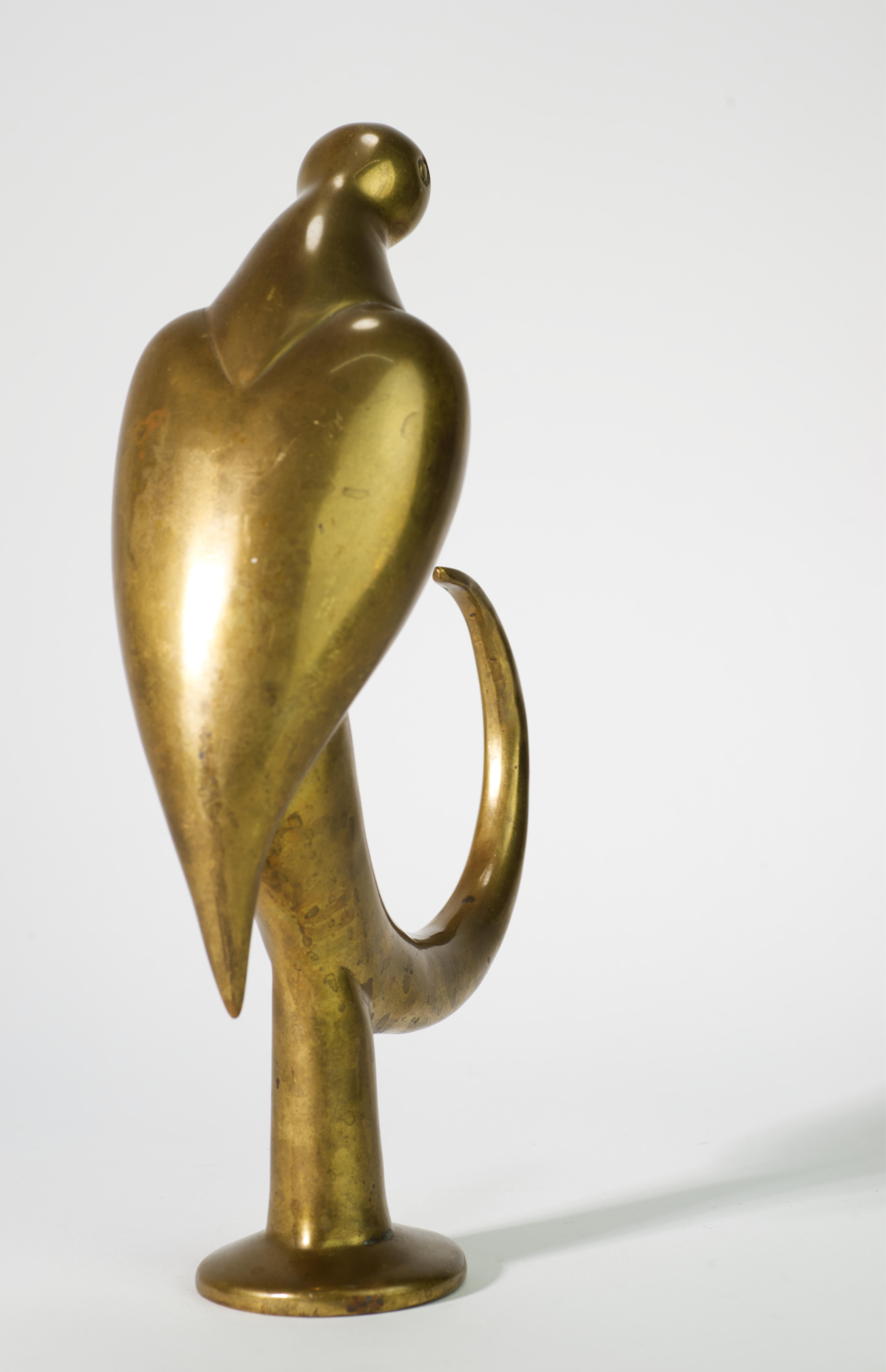 Rare Art Deco Brass Bird Figurine by Dolbi Cashier 1