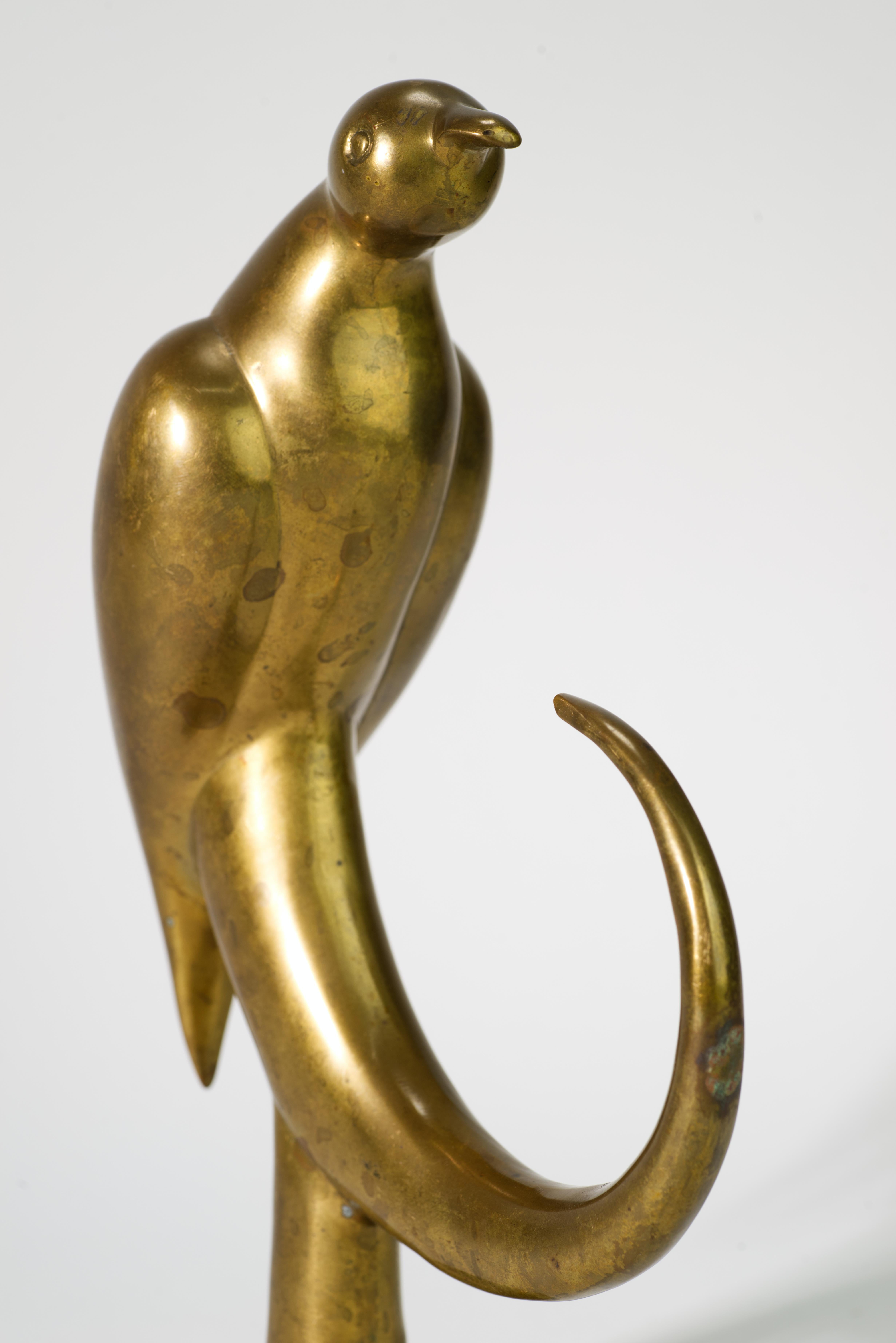 Rare Art Deco Brass Bird Figurine by Dolbi Cashier 3