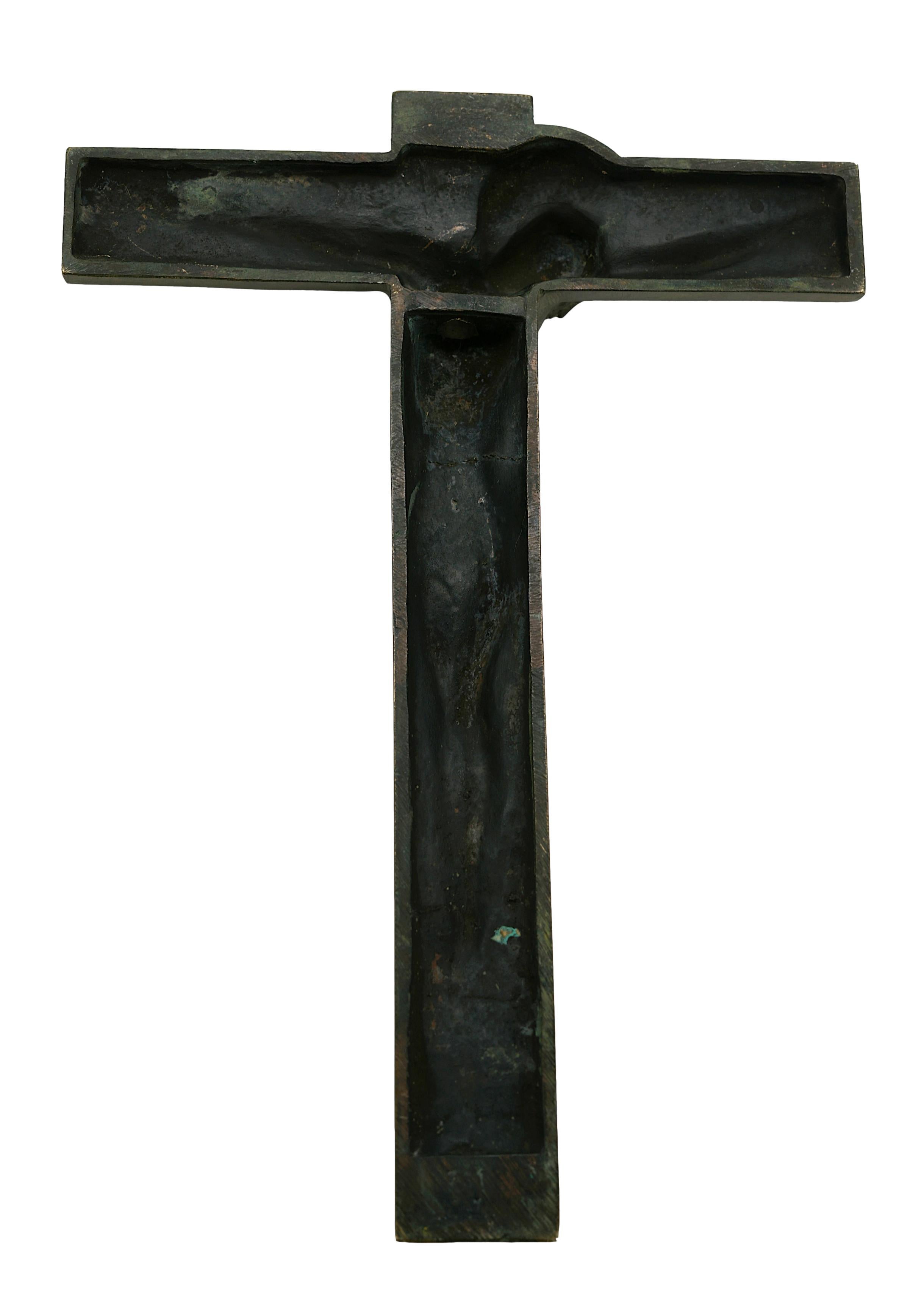Rare Art Deco Bronze Crucifix, 1920 For Sale 2