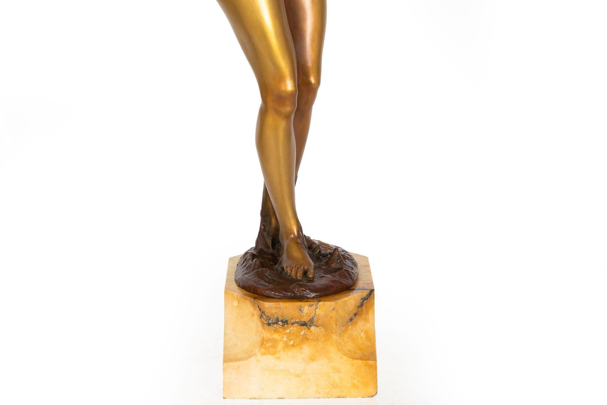 Rare sculpture Art Déco en bronze « Mischievous » de Paul Philippe en vente 5