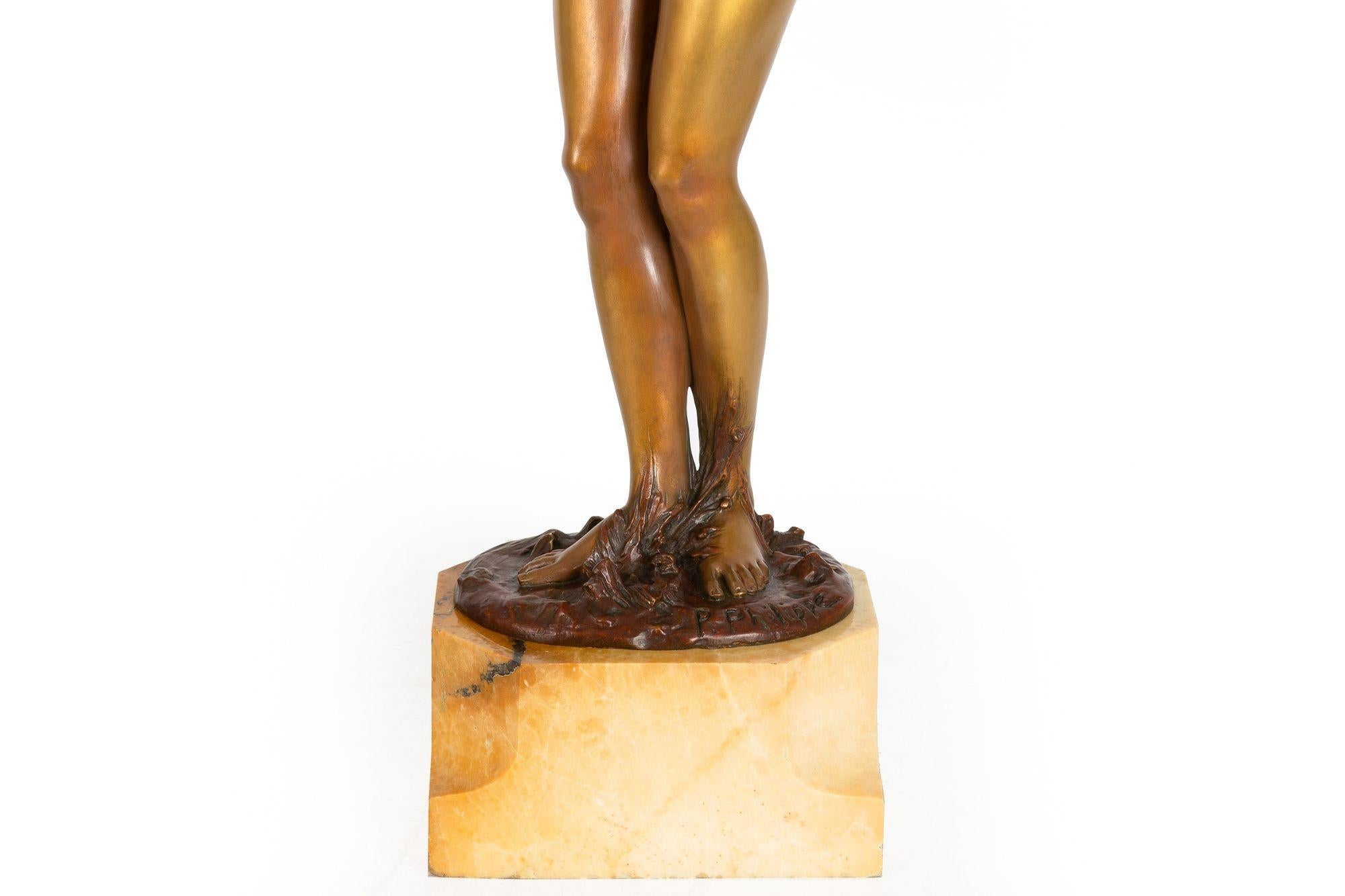 Rare sculpture Art Déco en bronze « Mischievous » de Paul Philippe en vente 6