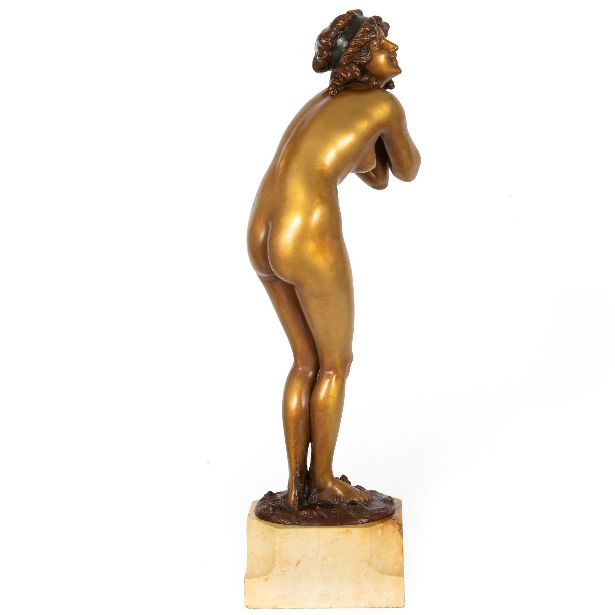 French Rare Art Deco Bronze Sculpture “Mischievous” by Paul Philippe For Sale