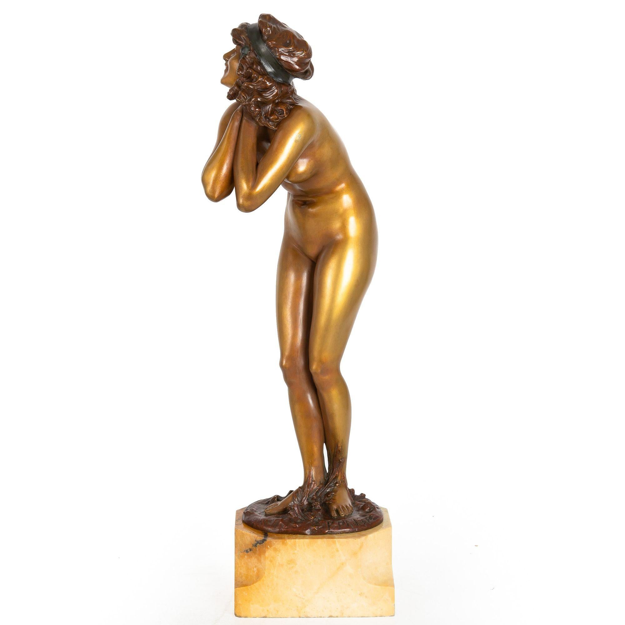 Rare Art Deco Bronze Sculpture “Mischievous” by Paul Philippe In Good Condition For Sale In Shippensburg, PA