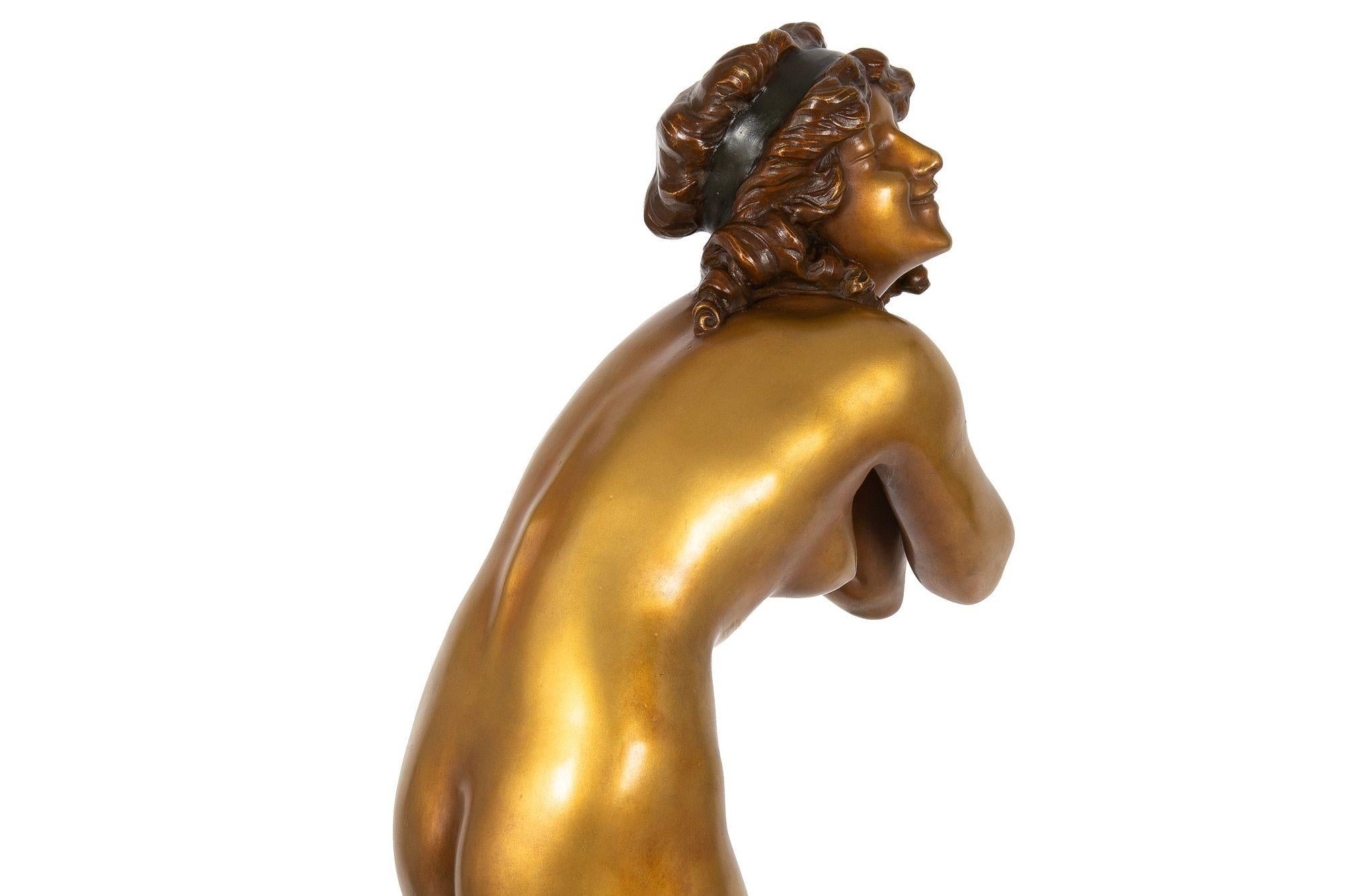 Rare sculpture Art Déco en bronze « Mischievous » de Paul Philippe en vente 1