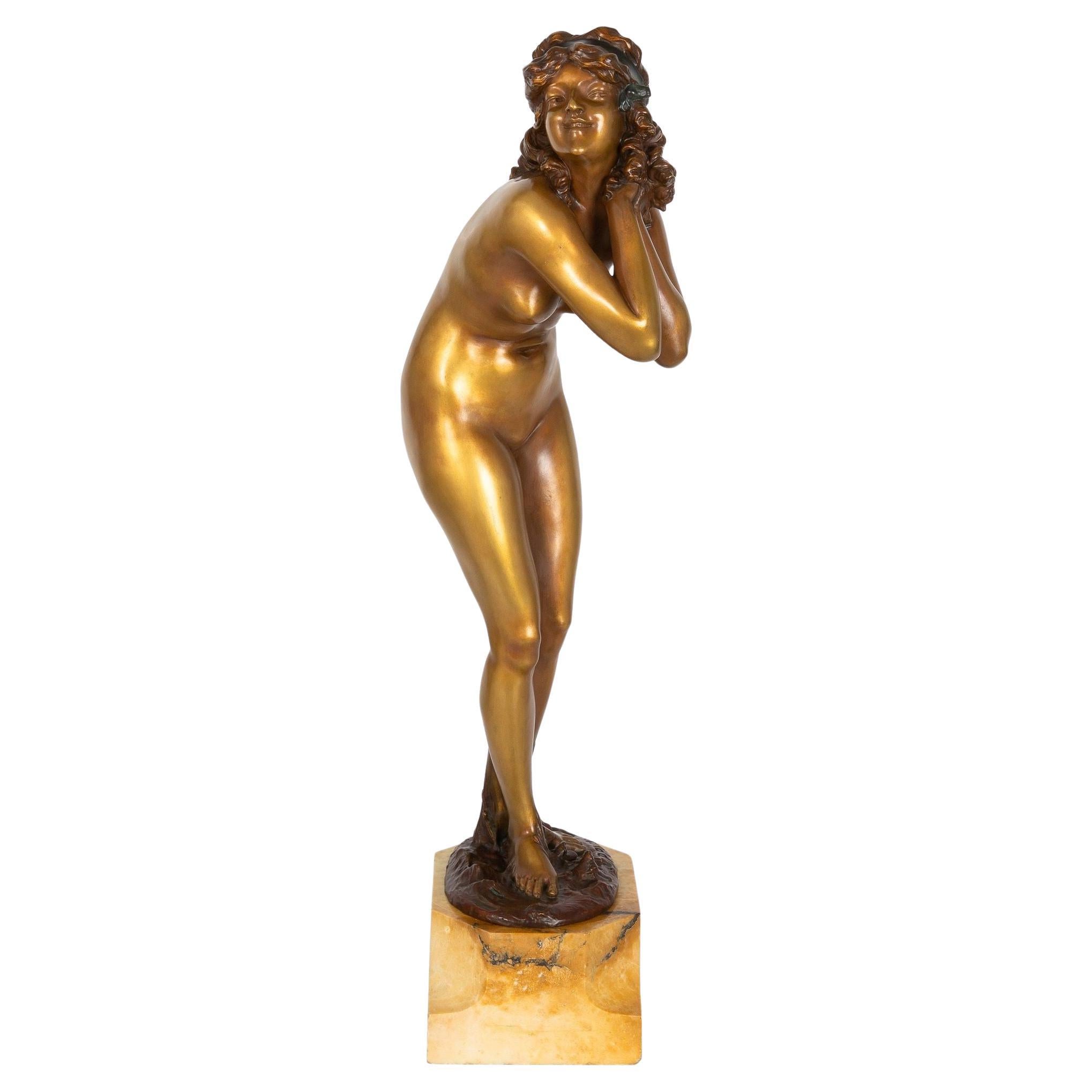 Rare Art Deco Bronze Sculpture “Mischievous” by Paul Philippe