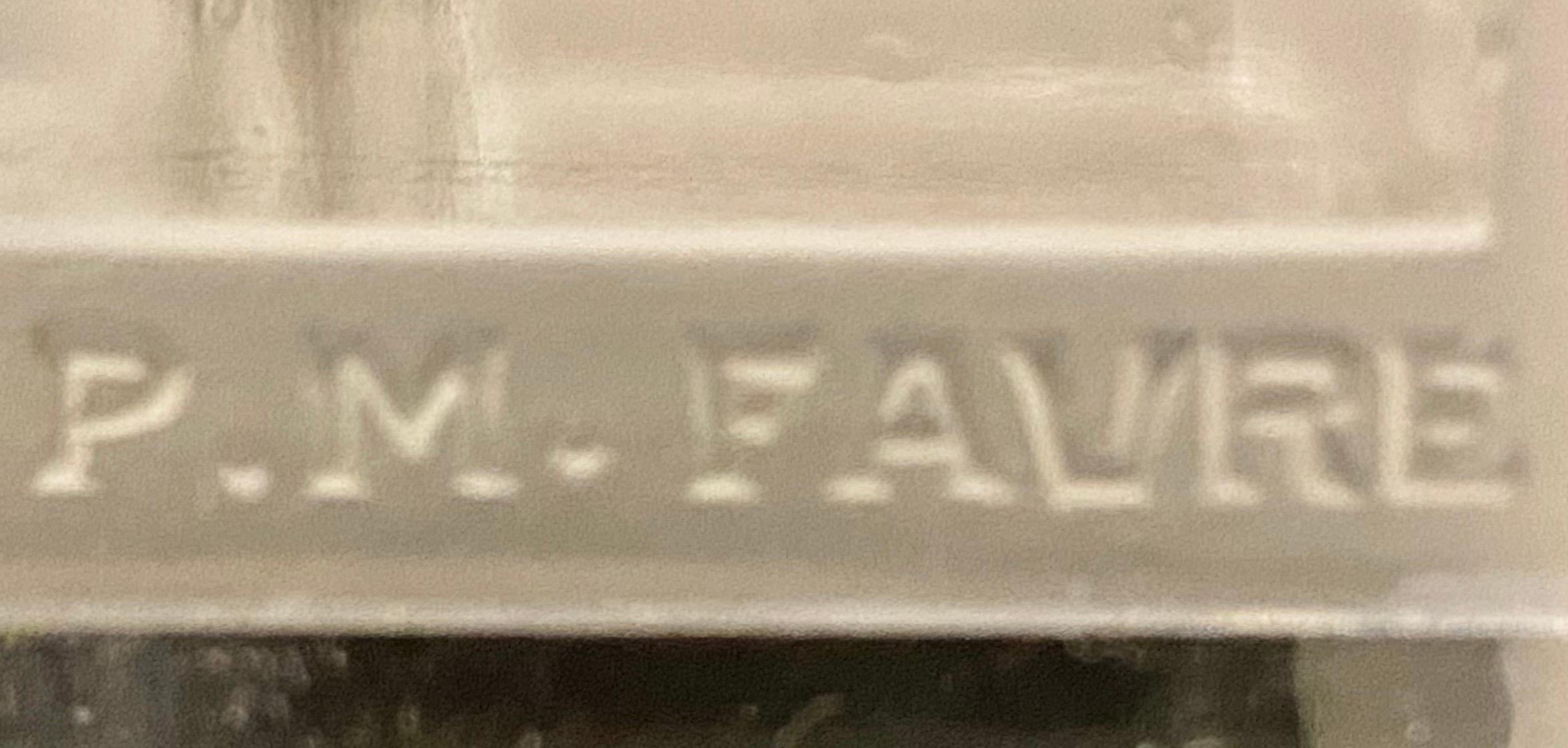 Seltene Art-Déco-Kugelglasuhr, signiert P.M.Favre, 1930er Jahre (Frühes 20. Jahrhundert) im Angebot