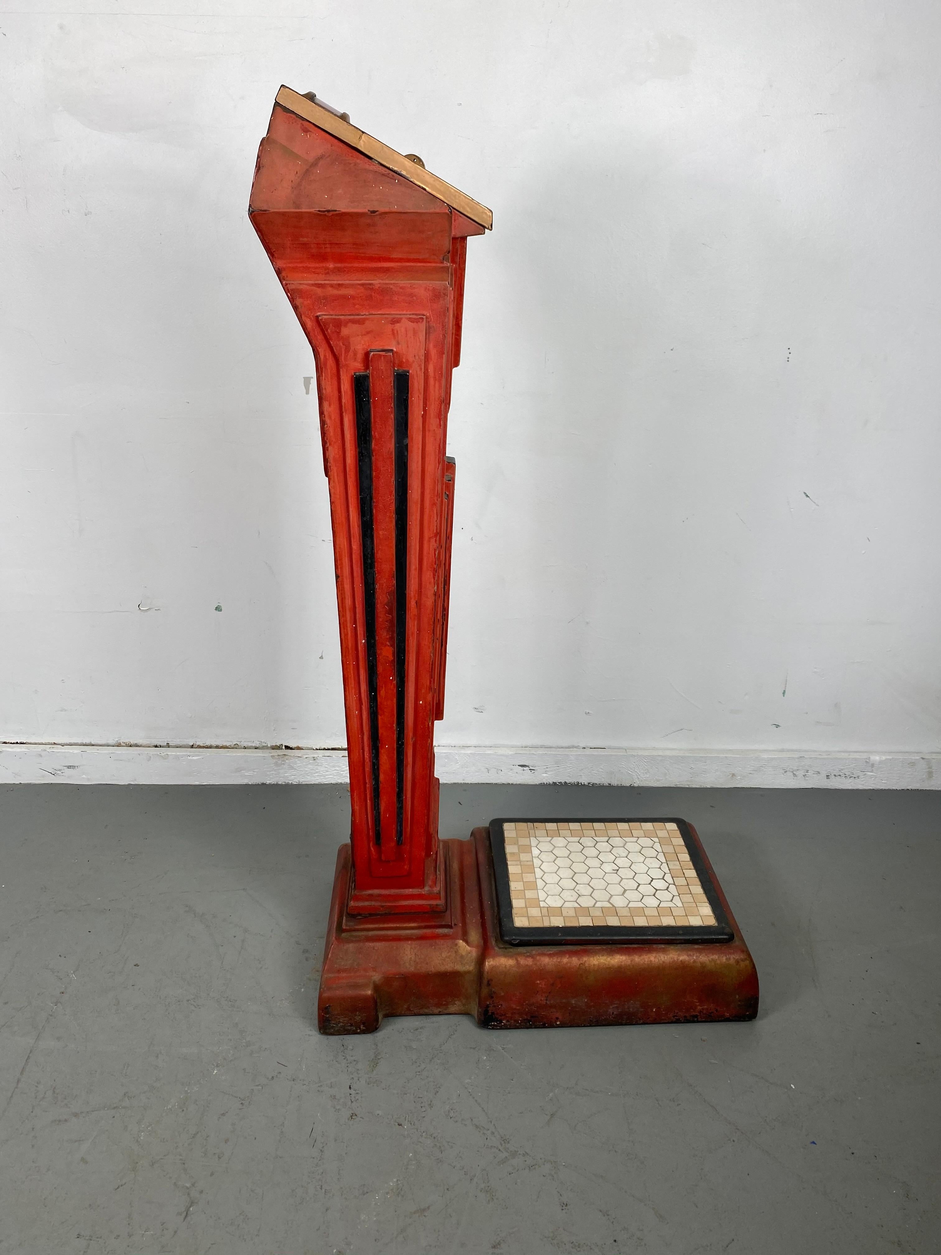 Art déco Rare Art Deco Cast Iron Novelty Penny Scale 
