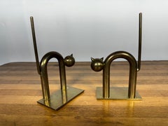 Rare Art Deco Cat Bookends by Walter Von Nessen for Chase Mfg.