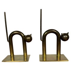 Rare Art Deco Cat Bookends by Walter Von Nessen for Chase Mfg.