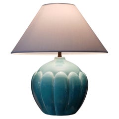 Lampe de table en céramique Art déco rare, signée Saint-Clément, France, vers 1930