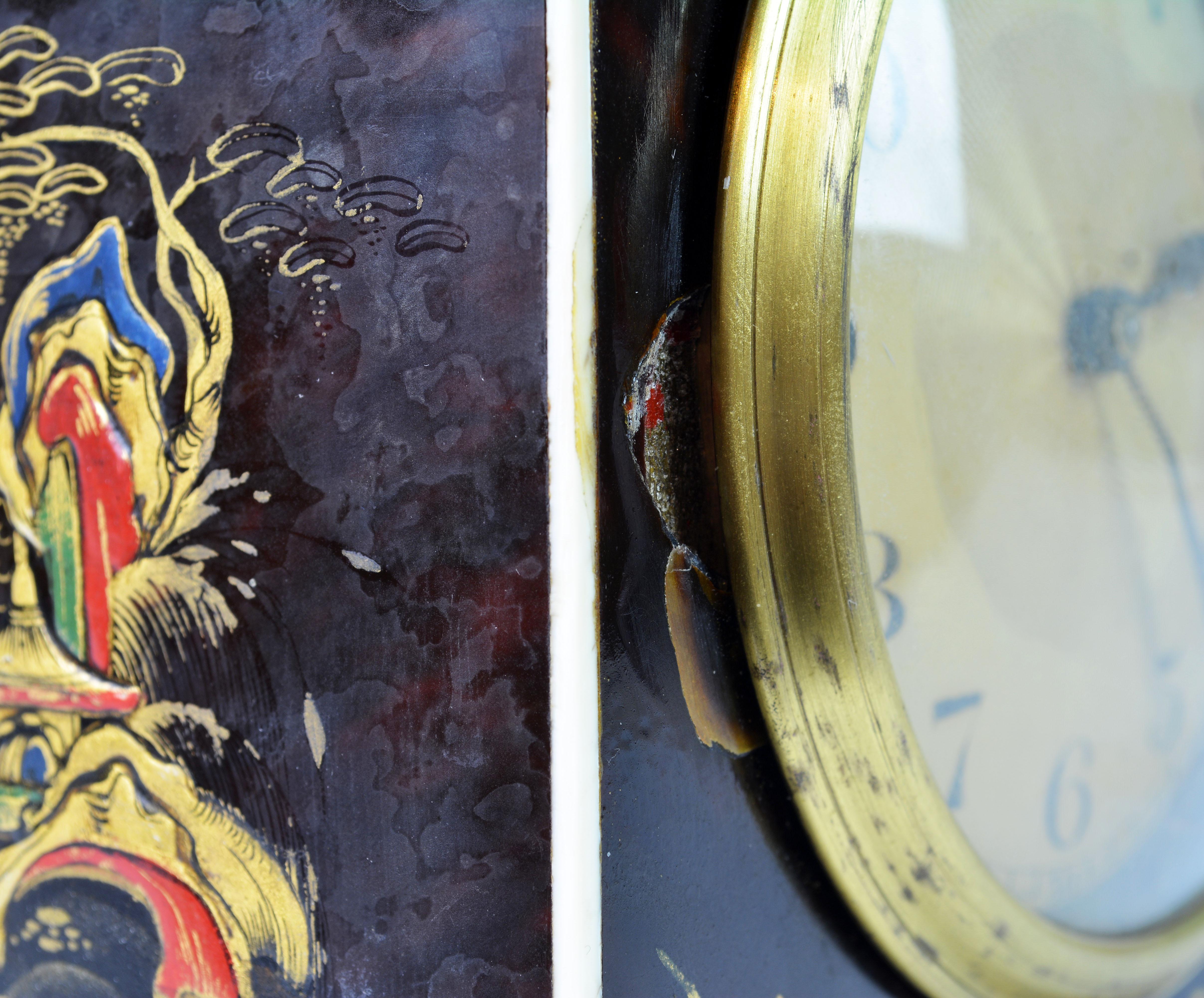 Rare Art Deco Chinoiserie Tortoise Shell Clock Retailed by Brook & Son, Edinburg For Sale 3