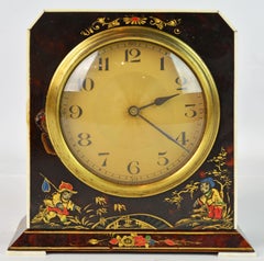 Raro orologio Art Deco Chinoiserie con guscio di tartaruga venduto da Brook & Son, Edinburg