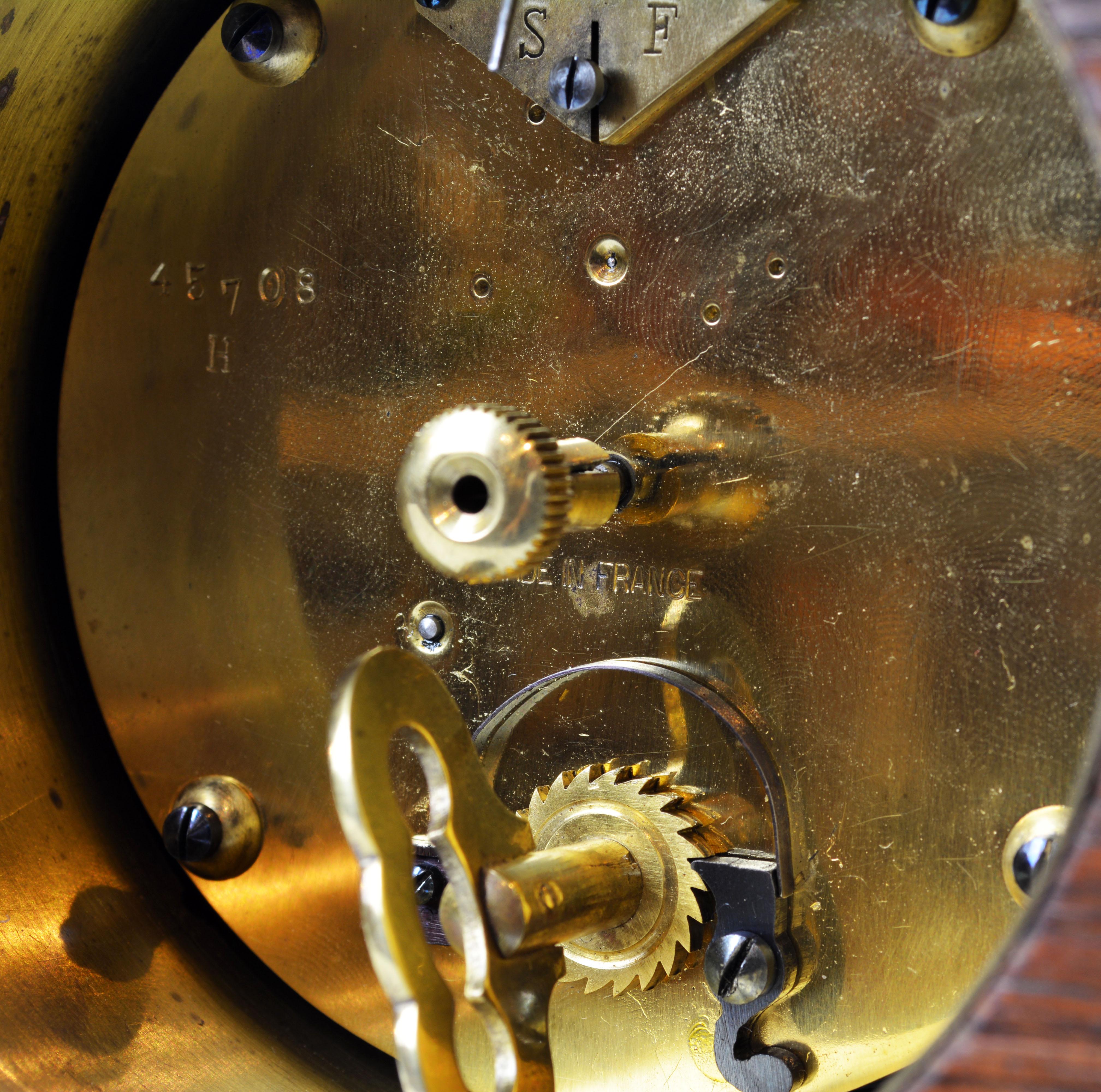 Brass Rare Art Deco Chinoiserie Tortoise Shell Clock Retailed by Brook & Son, Edinburg For Sale