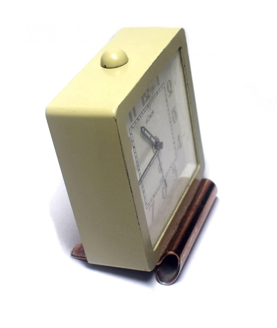Swiss Rare Art Deco Clock by Jaeger-LeCoultre, circa 1930