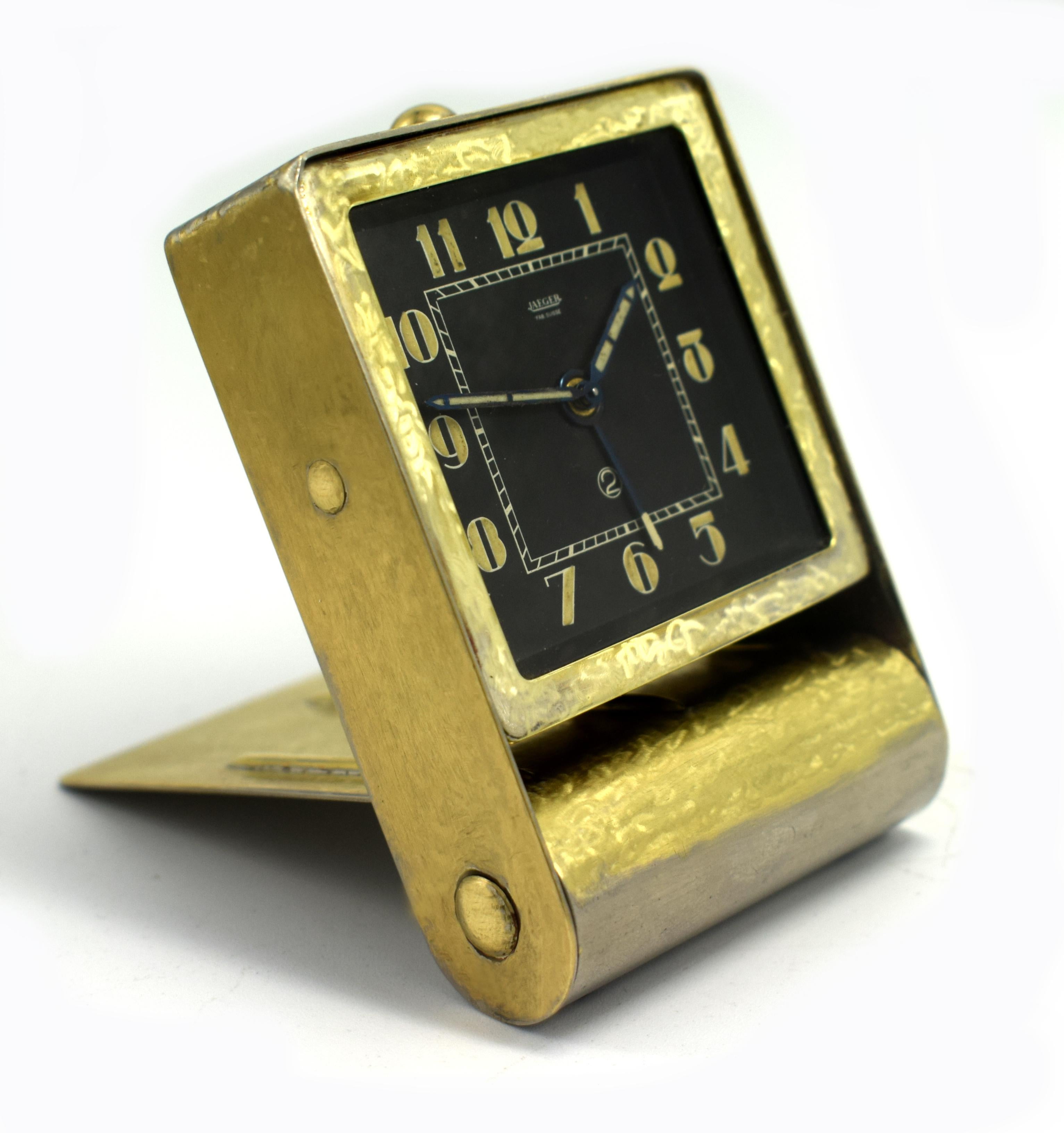 20th Century Rare Art Deco Clock by Jaeger-LeCoultre, circa 1930