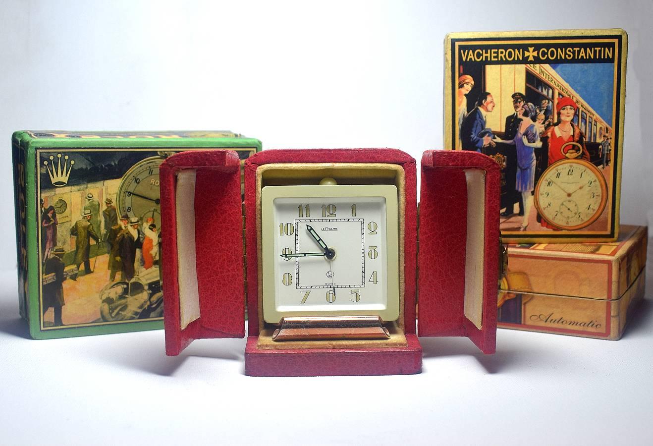 Brass Rare Art Deco Clock by Jaeger-LeCoultre, circa 1930