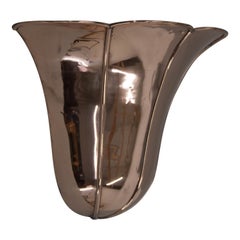 Rare Art Deco Copper Wall Lamp, 1930s, Restored