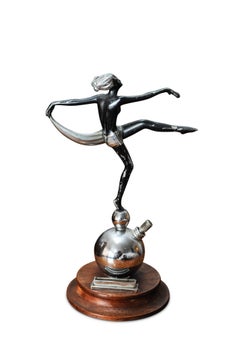 Rare Art Deco Dancing Lady Cigarette Table Striker By Josef Lorenzl