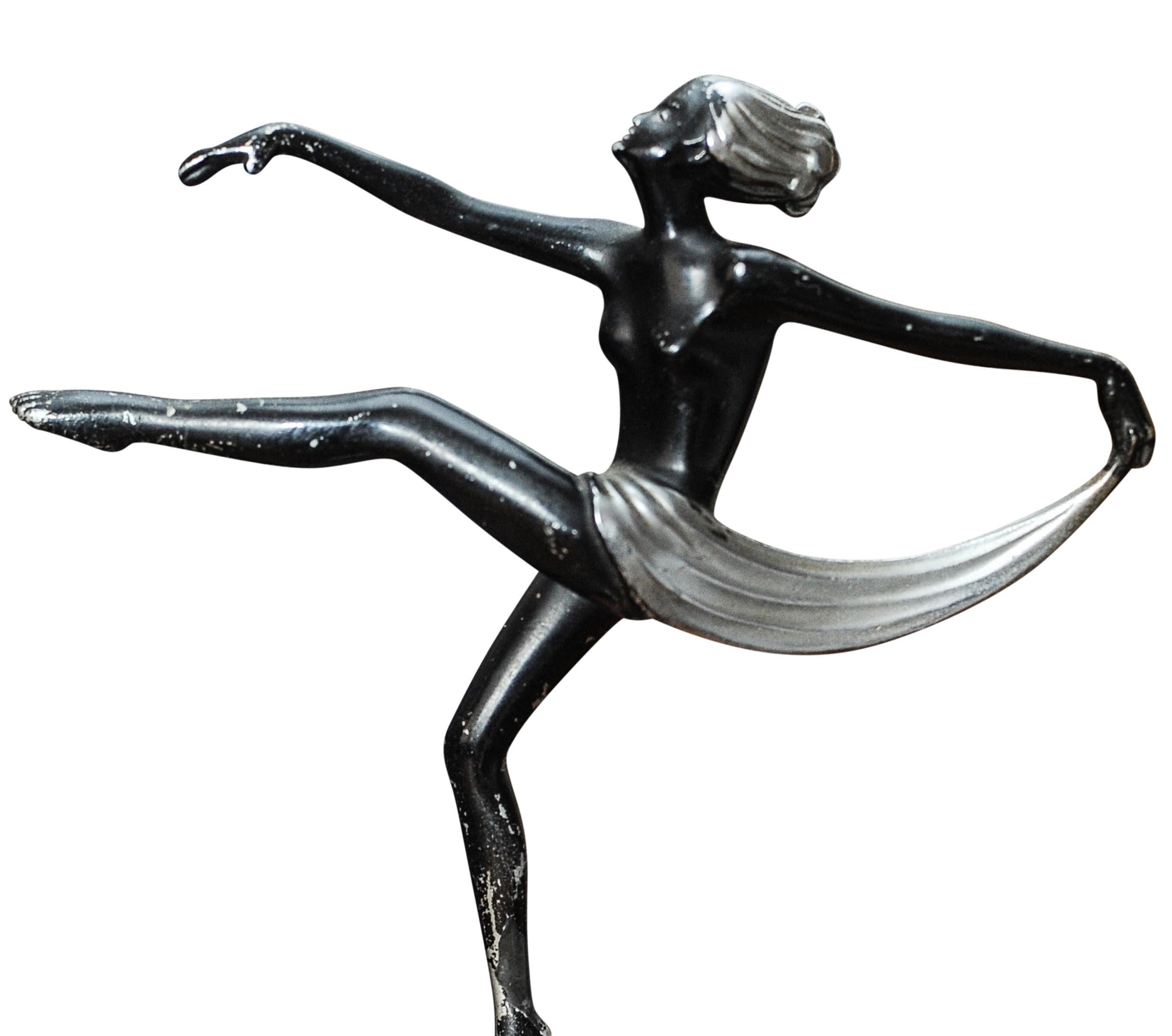 Rare Art Deco Dancing Lady Cigarette Table Striker By Josef Lorenzl In Good Condition For Sale In High Wycombe, GB