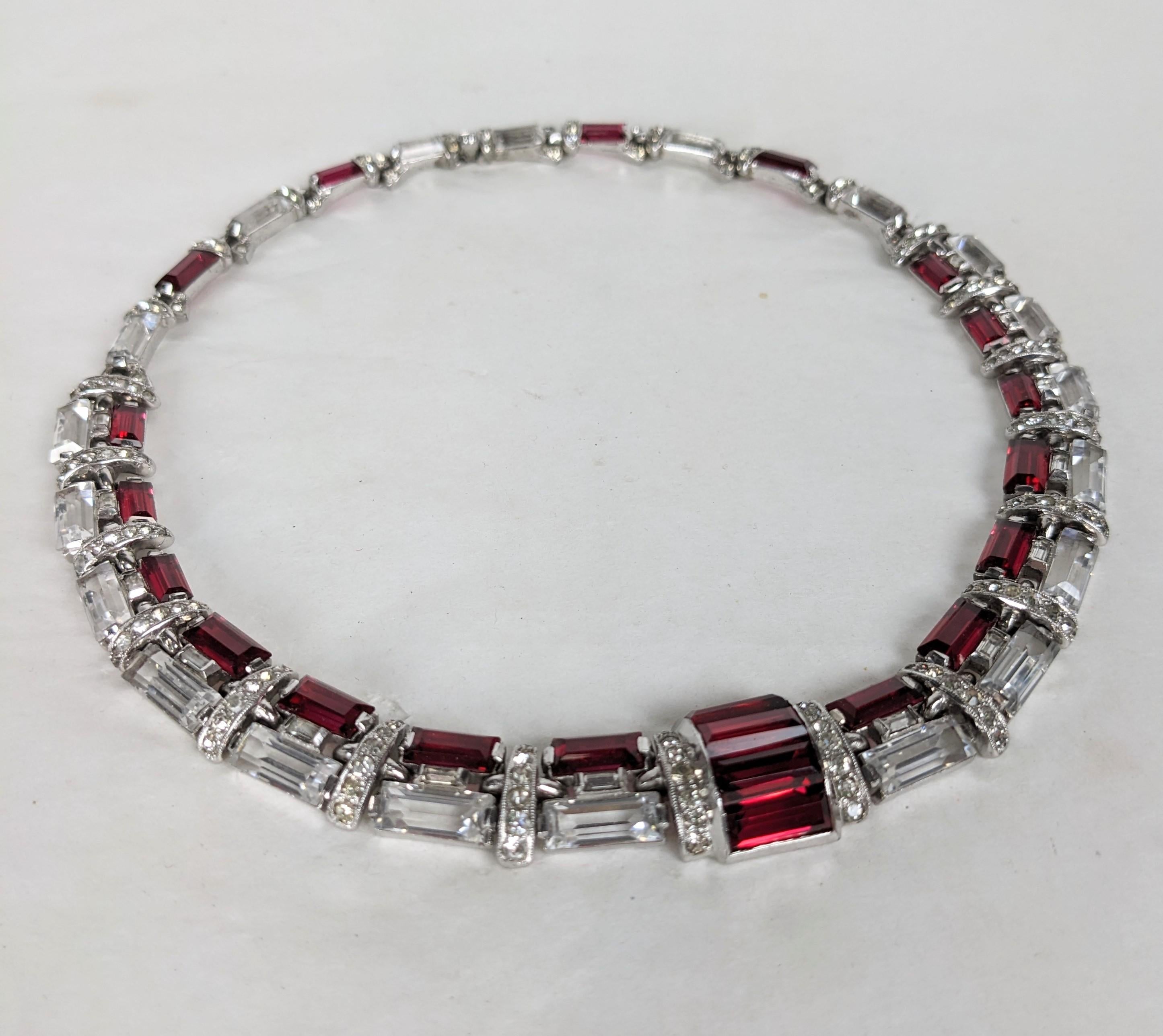 Rare Art Deco DeRosa Crystal Baguette Collar In Excellent Condition For Sale In New York, NY
