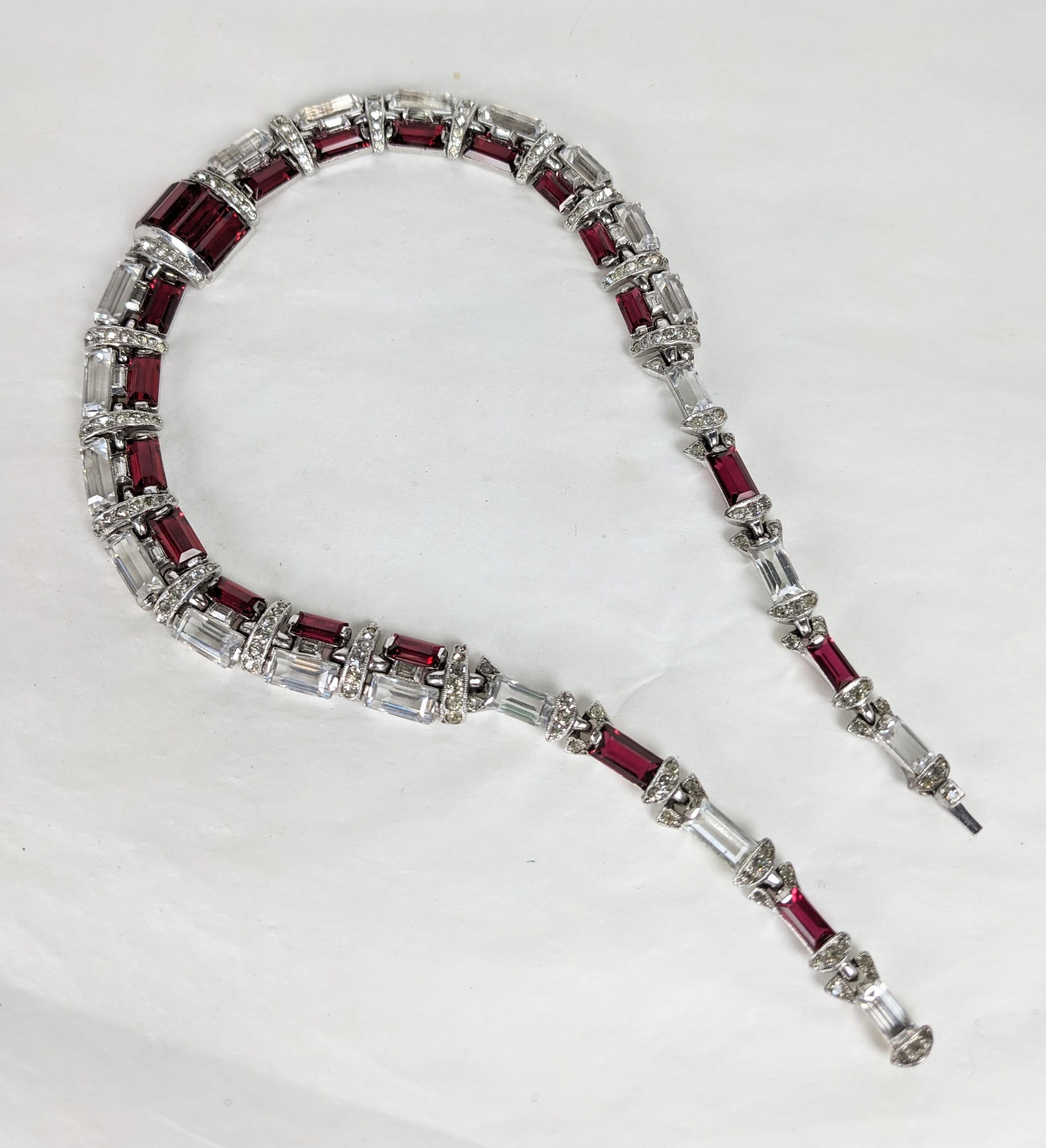 Rare Art Deco DeRosa Crystal Baguette Collar For Sale 1
