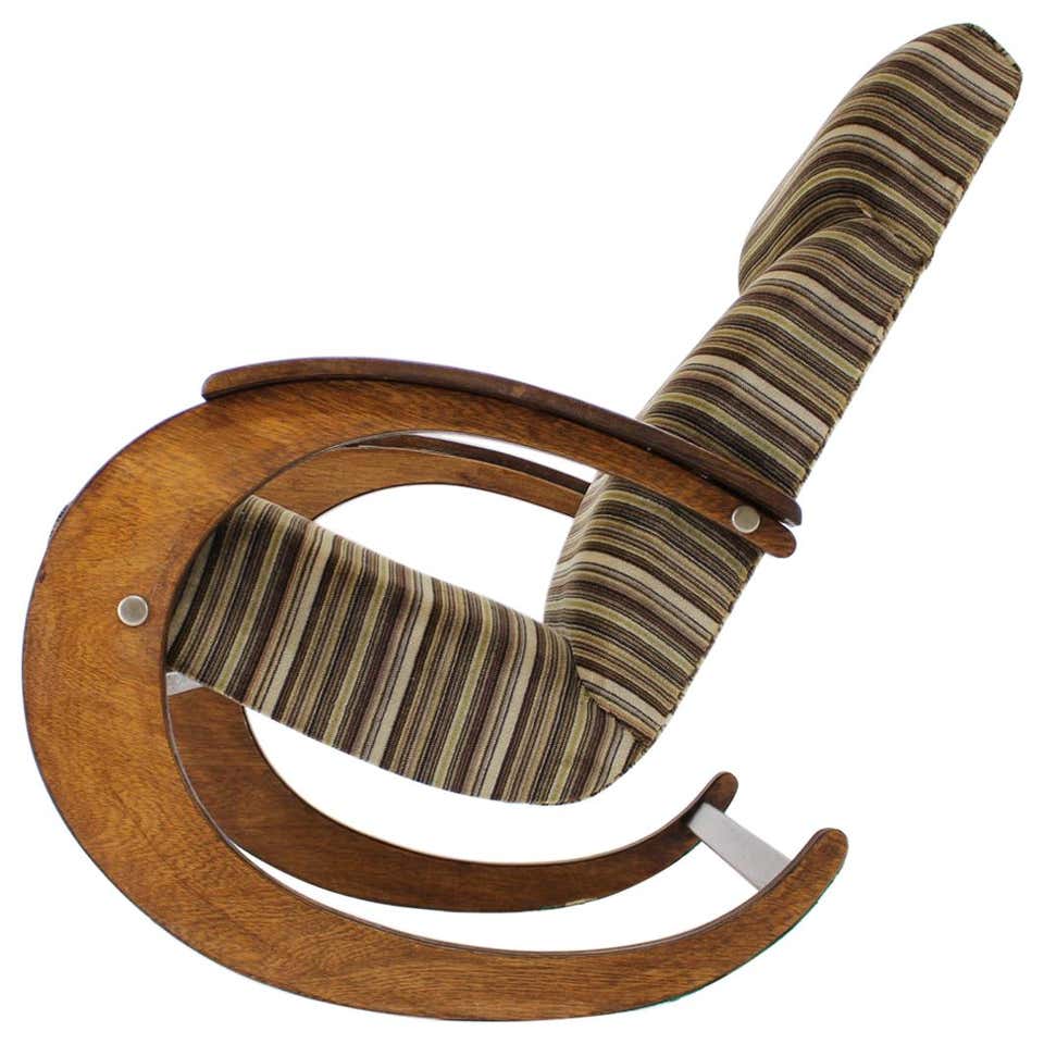 Deco Rocking Chair Rare Art Deco Design Rocking Chair, 1930s at 1stDibs