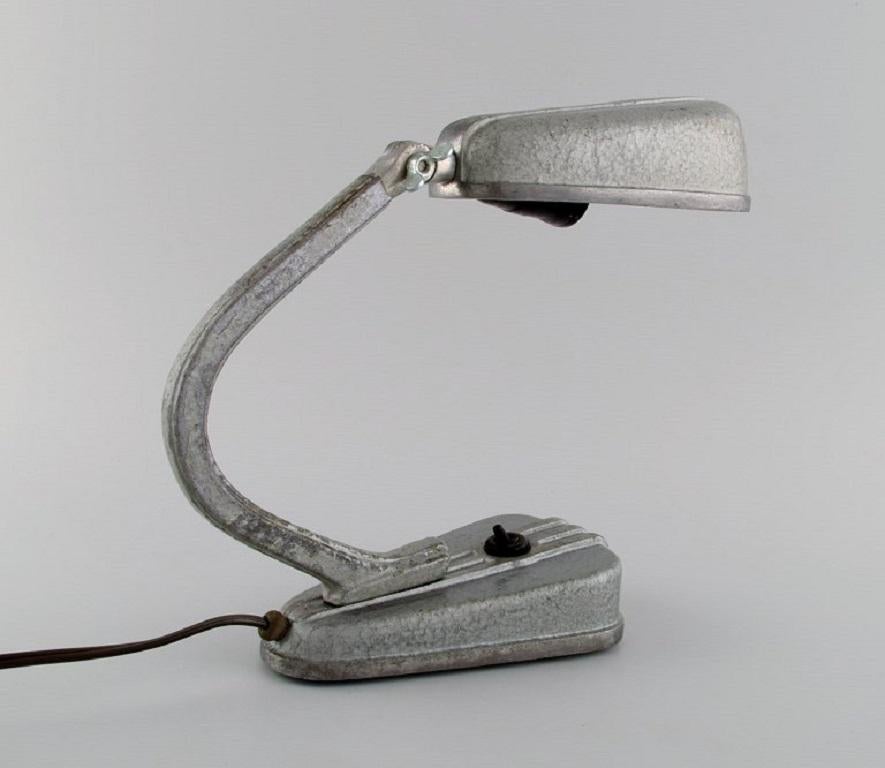 Rare Art Deco Desk Lamp in Original Metallic Lacquer, Mid-20th Century For Sale 2