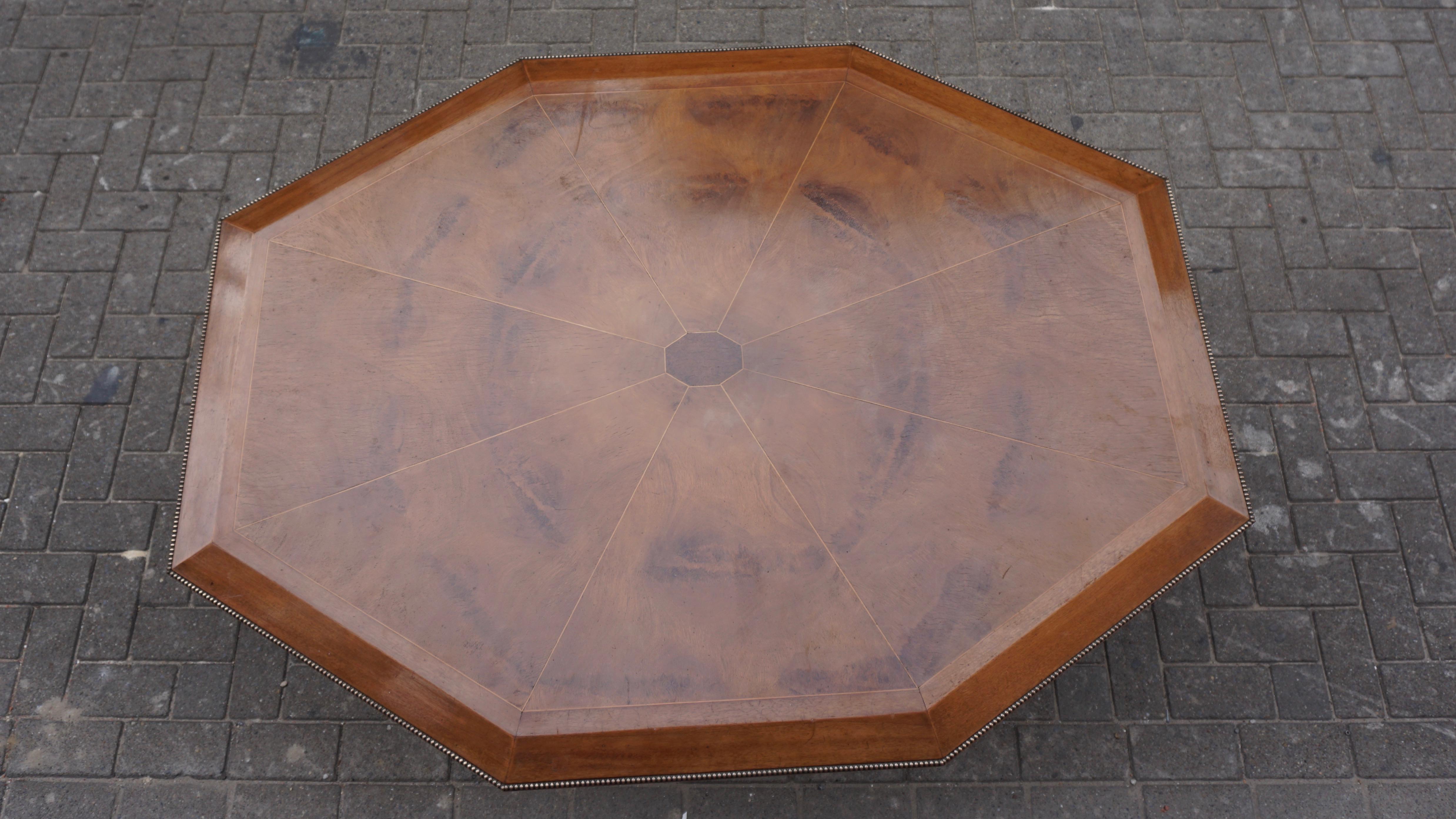 Rare Art Deco Dining/Conference Table in the Shape of an Octagonal Diamond For Sale 1