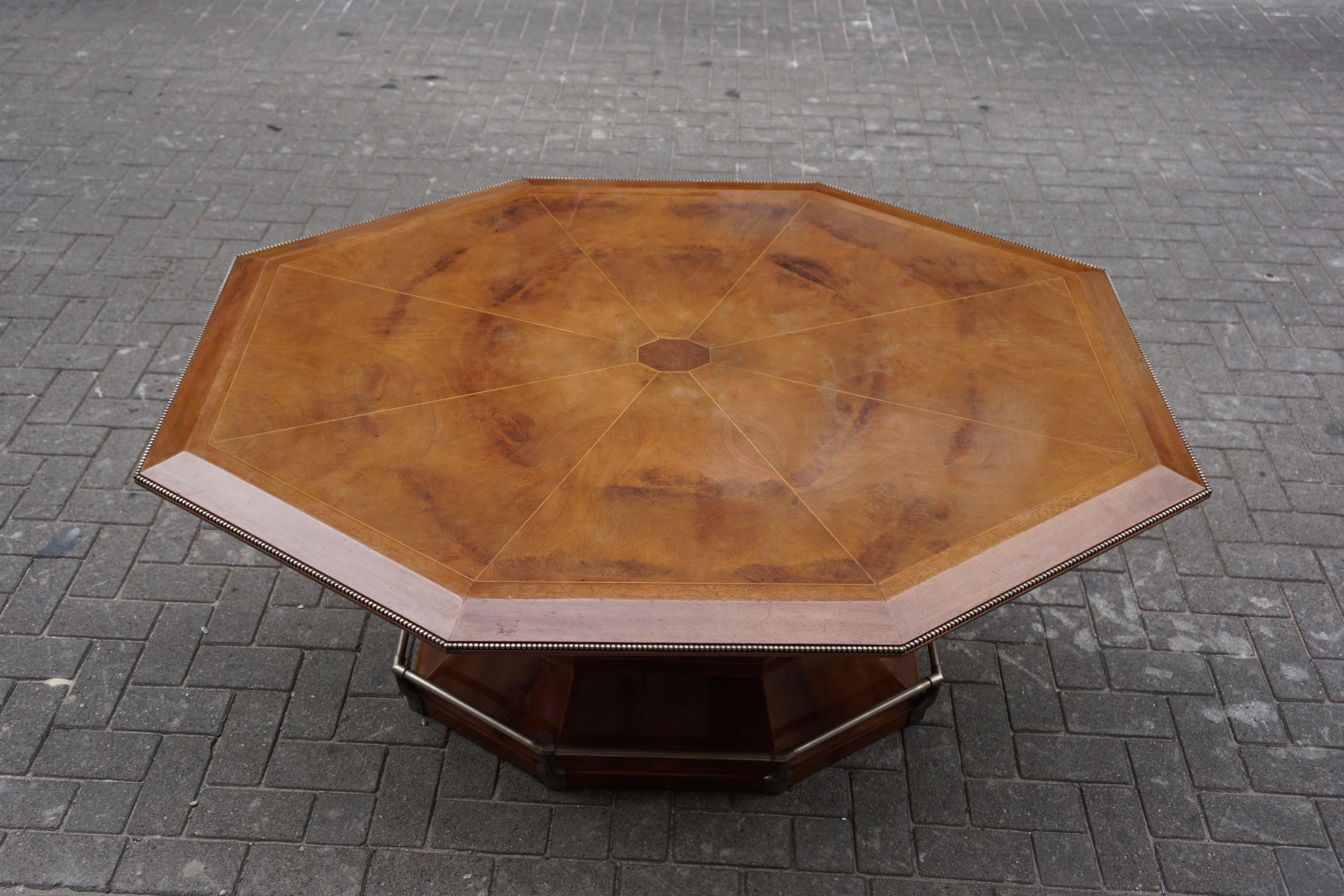 Rare Art Deco Dining/Conference Table in the Shape of an Octagonal Diamond For Sale 2