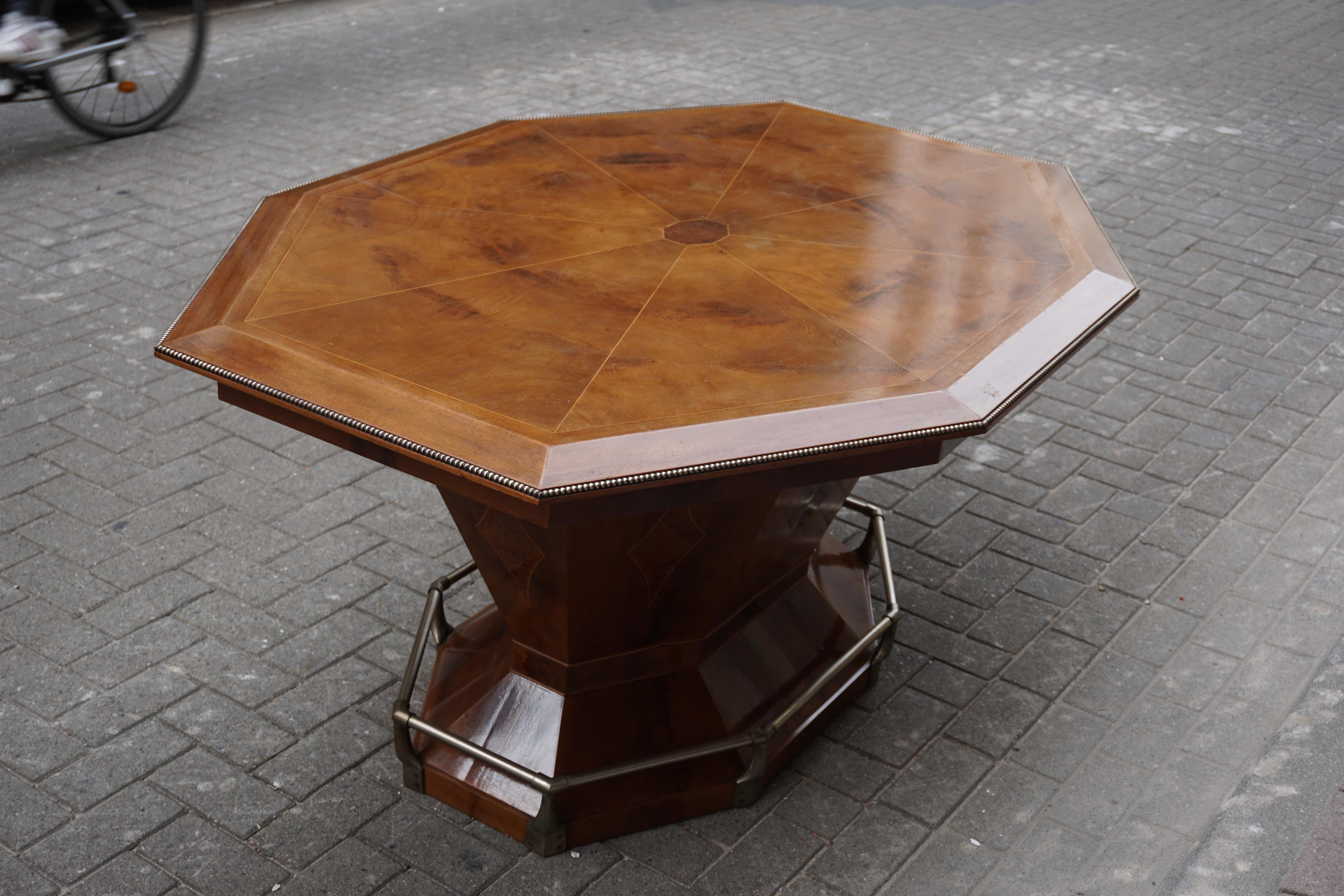 Rare Art Deco Dining/Conference Table in the Shape of an Octagonal Diamond For Sale 3