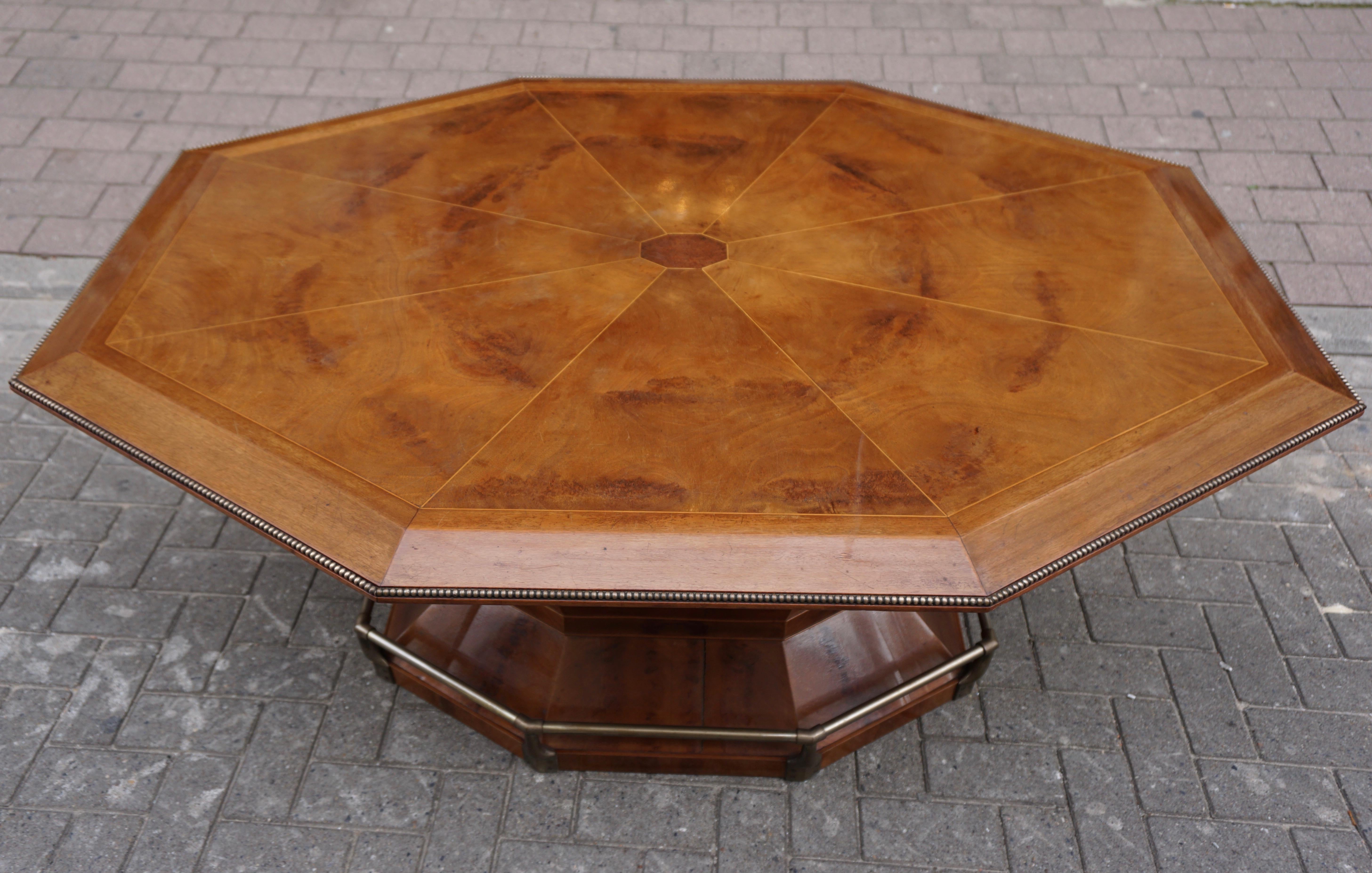 Rare Art Deco Dining/Conference Table in the Shape of an Octagonal Diamond For Sale 4