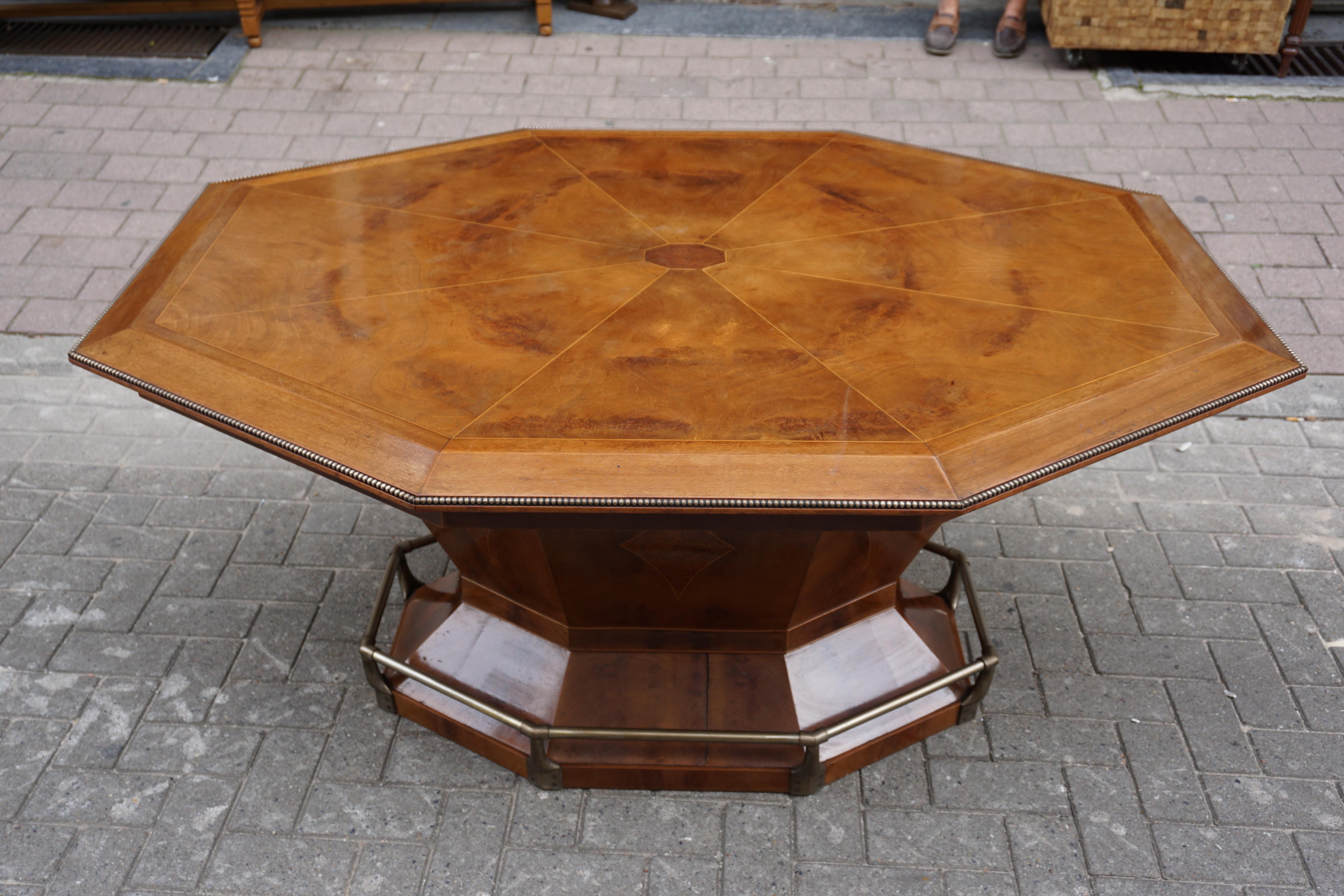 Rare Art Deco Dining/Conference Table in the Shape of an Octagonal Diamond For Sale 5