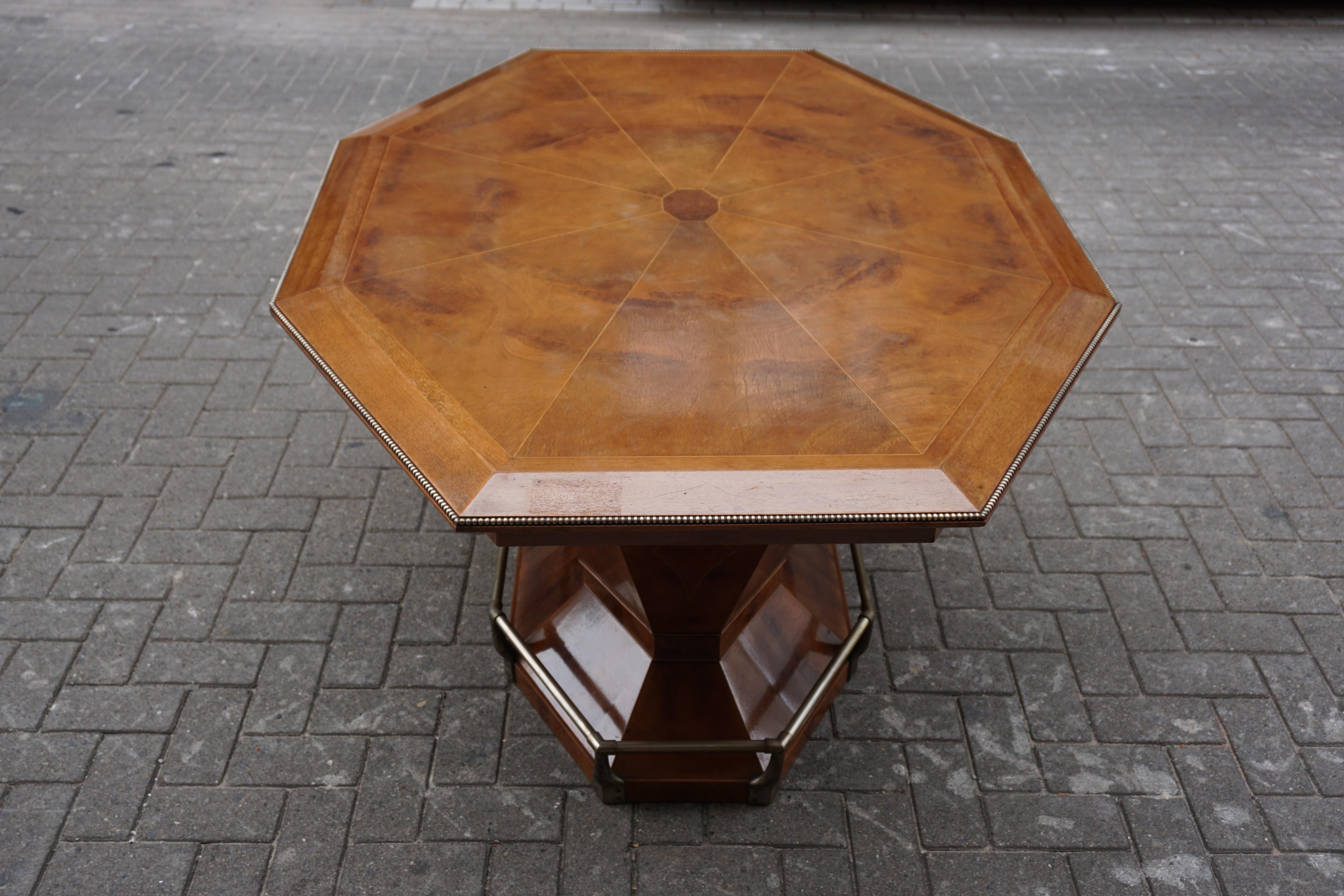 Rare Art Deco Dining/Conference Table in the Shape of an Octagonal Diamond For Sale 7