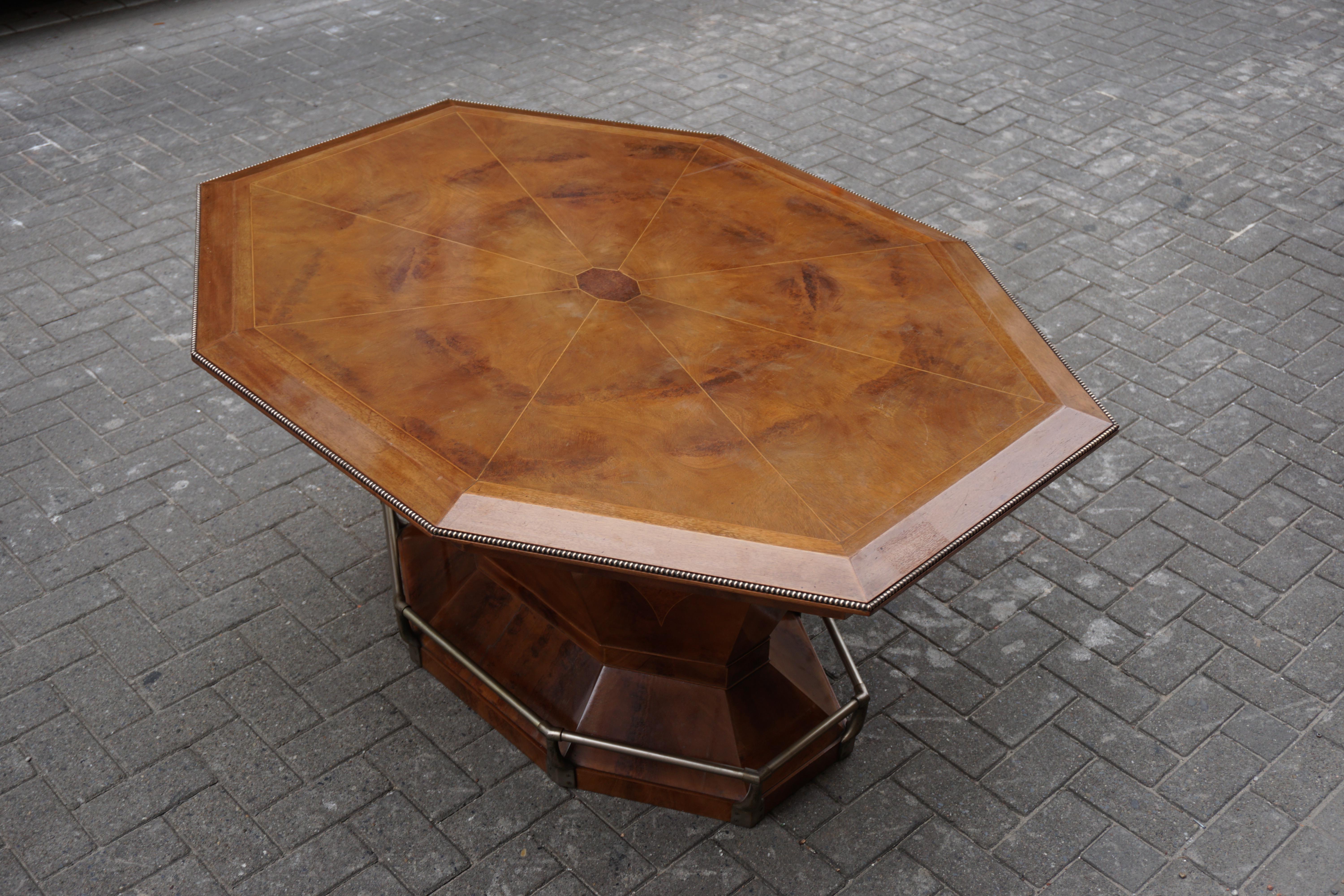 Rare Art Deco Dining/Conference Table in the Shape of an Octagonal Diamond For Sale 9