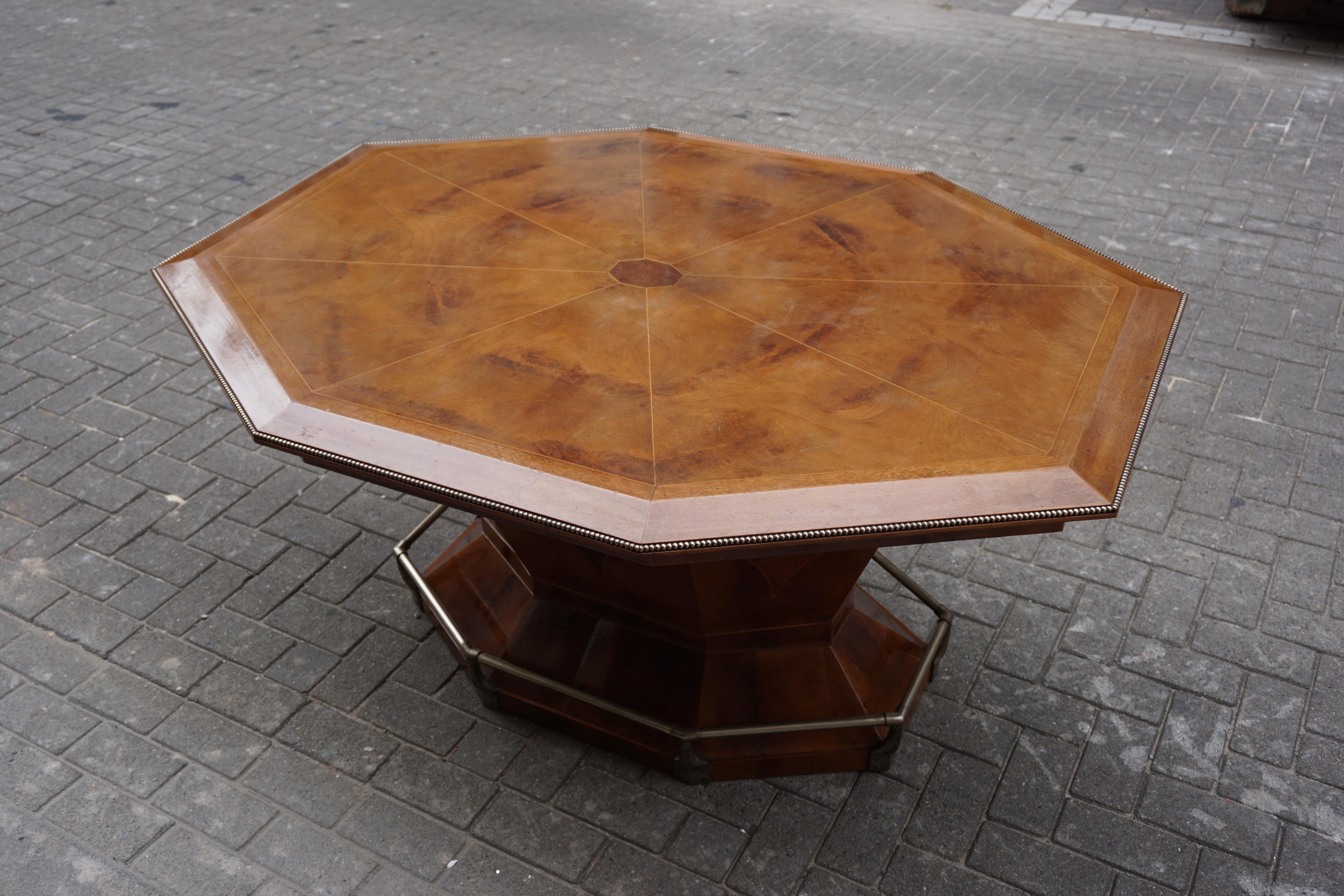 Early 20th Century Rare Art Deco Dining/Conference Table in the Shape of an Octagonal Diamond For Sale