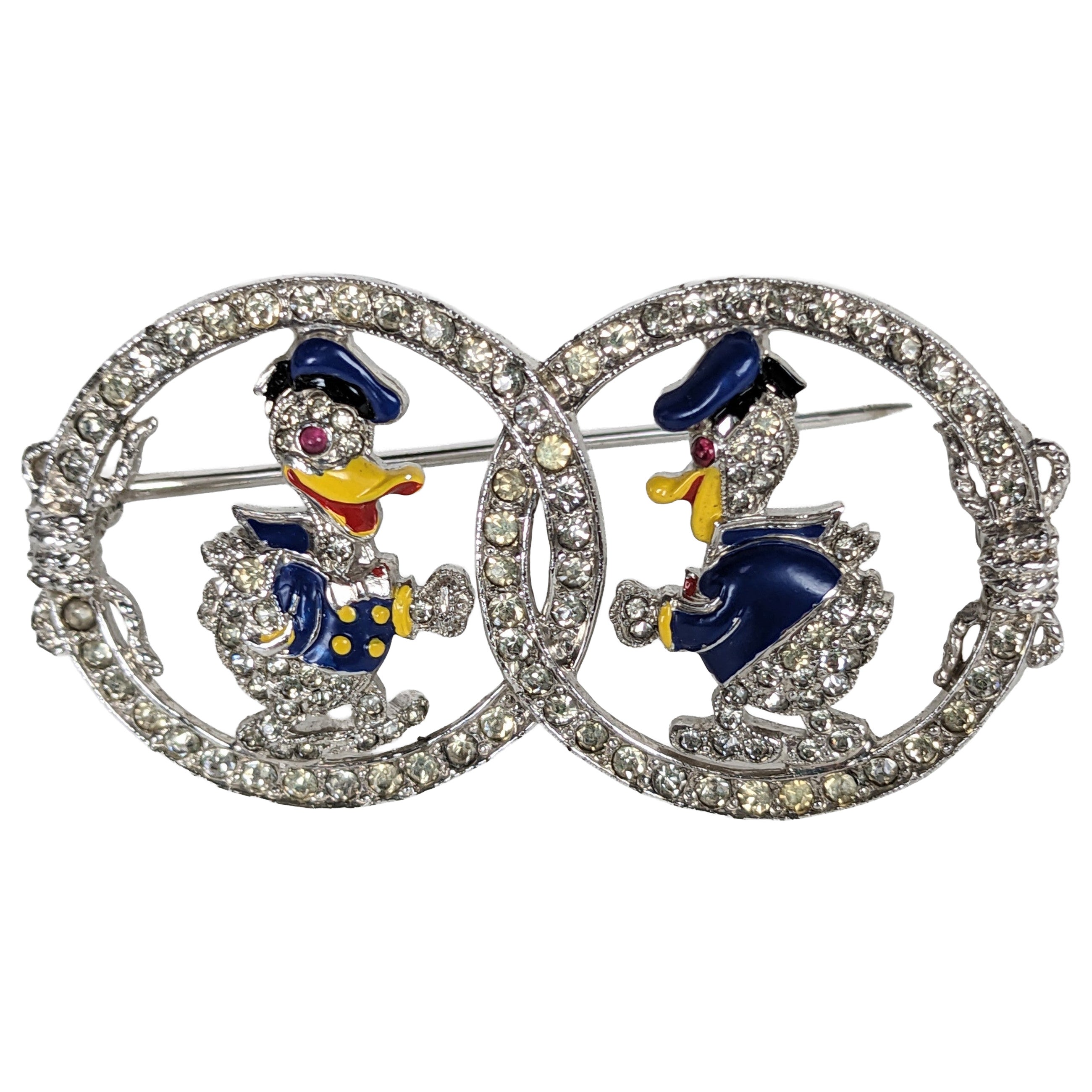 Rare Art Deco Disney Trifari Donald Duck Brooch