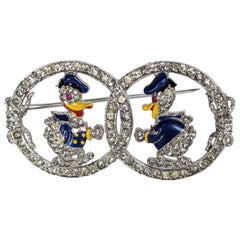 Rare Art Deco Disney Trifari Donald Duck Brooch
