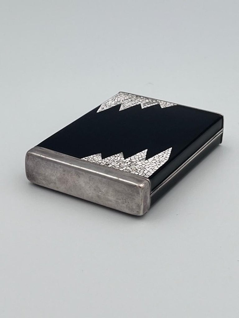 zig zag cigarette case Art Deco Dunhill Eggshell and