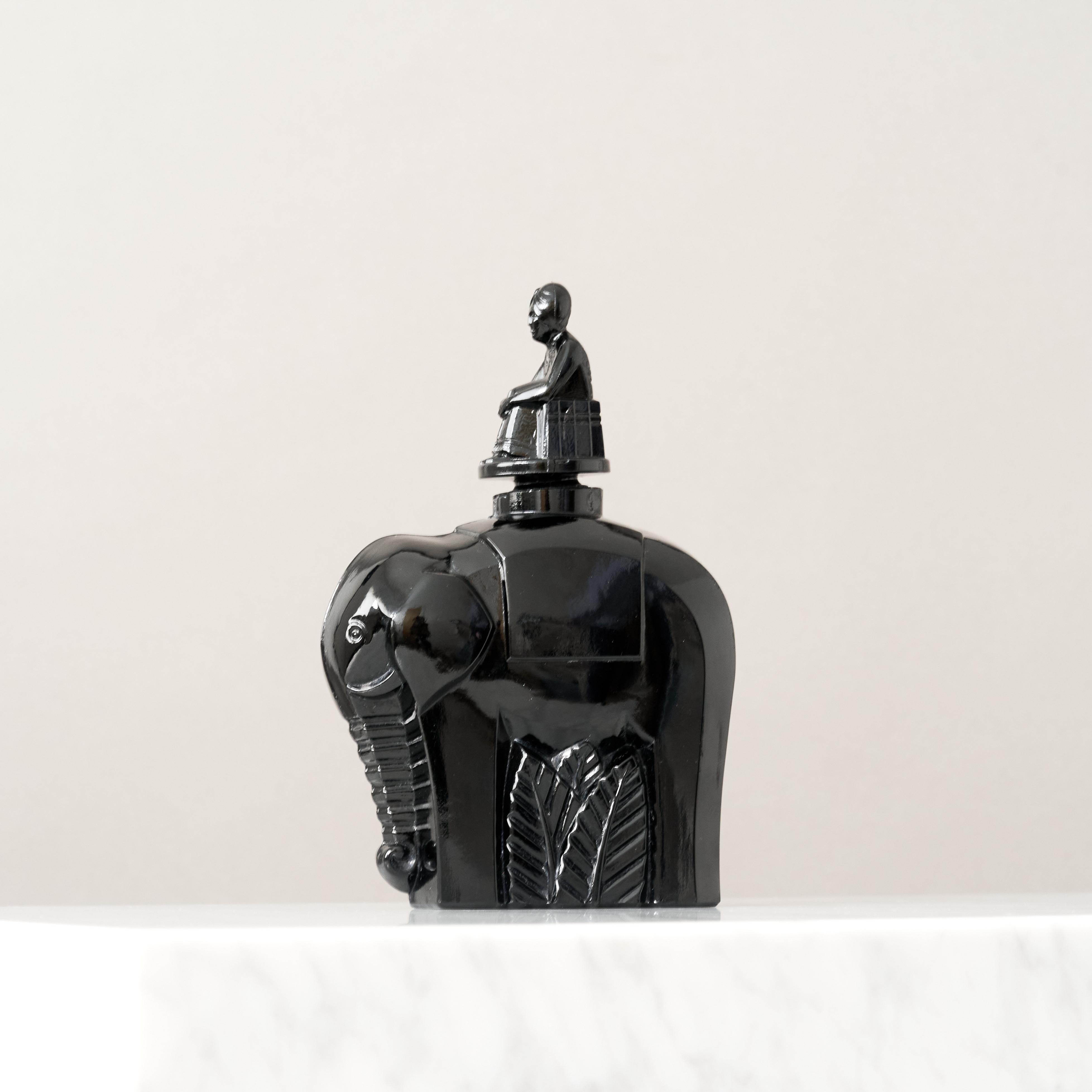 Crystal Rare Art Deco Elephant Perfume Bottle by Maurice Model. France, 1920s. For Sale