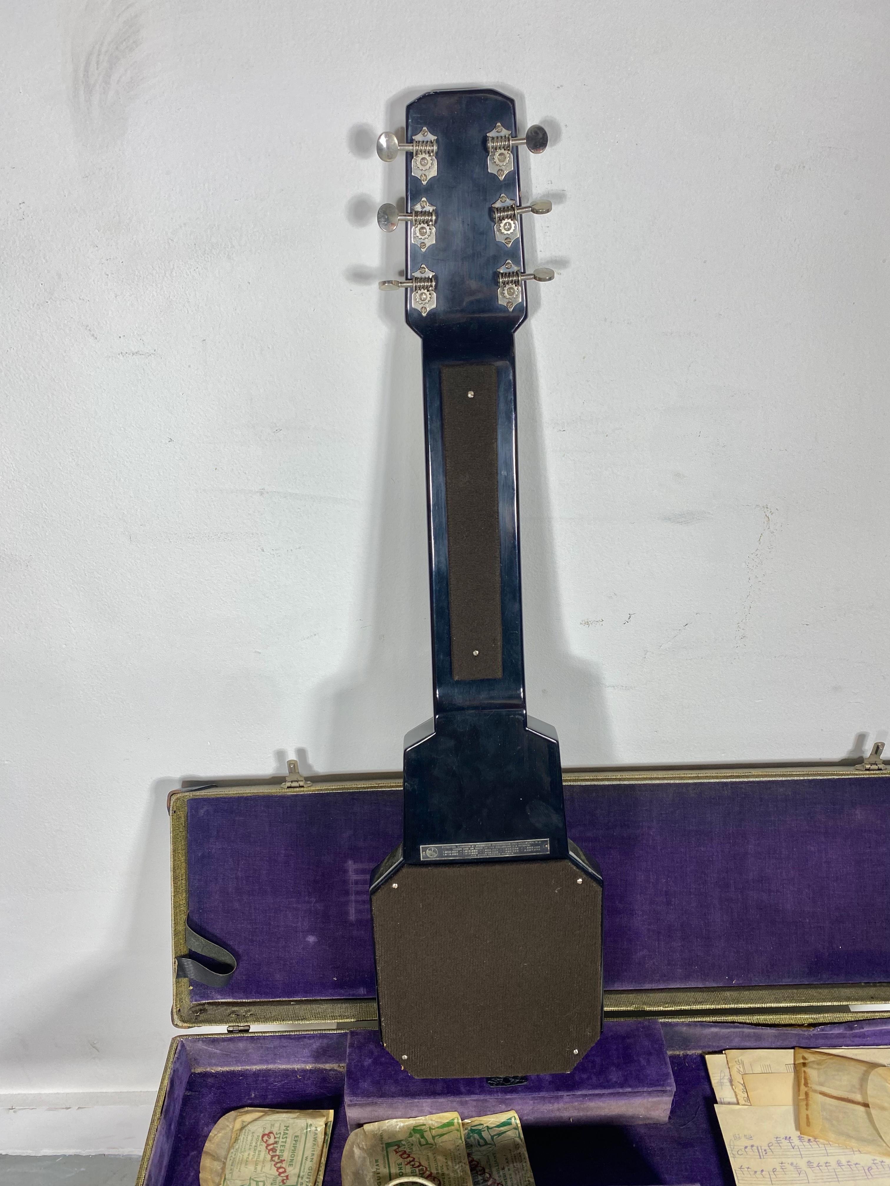 Rare combo guitare électrique et ampoule Art déco Epiphone Electar modèle M Lap Steel Bon état - En vente à Buffalo, NY