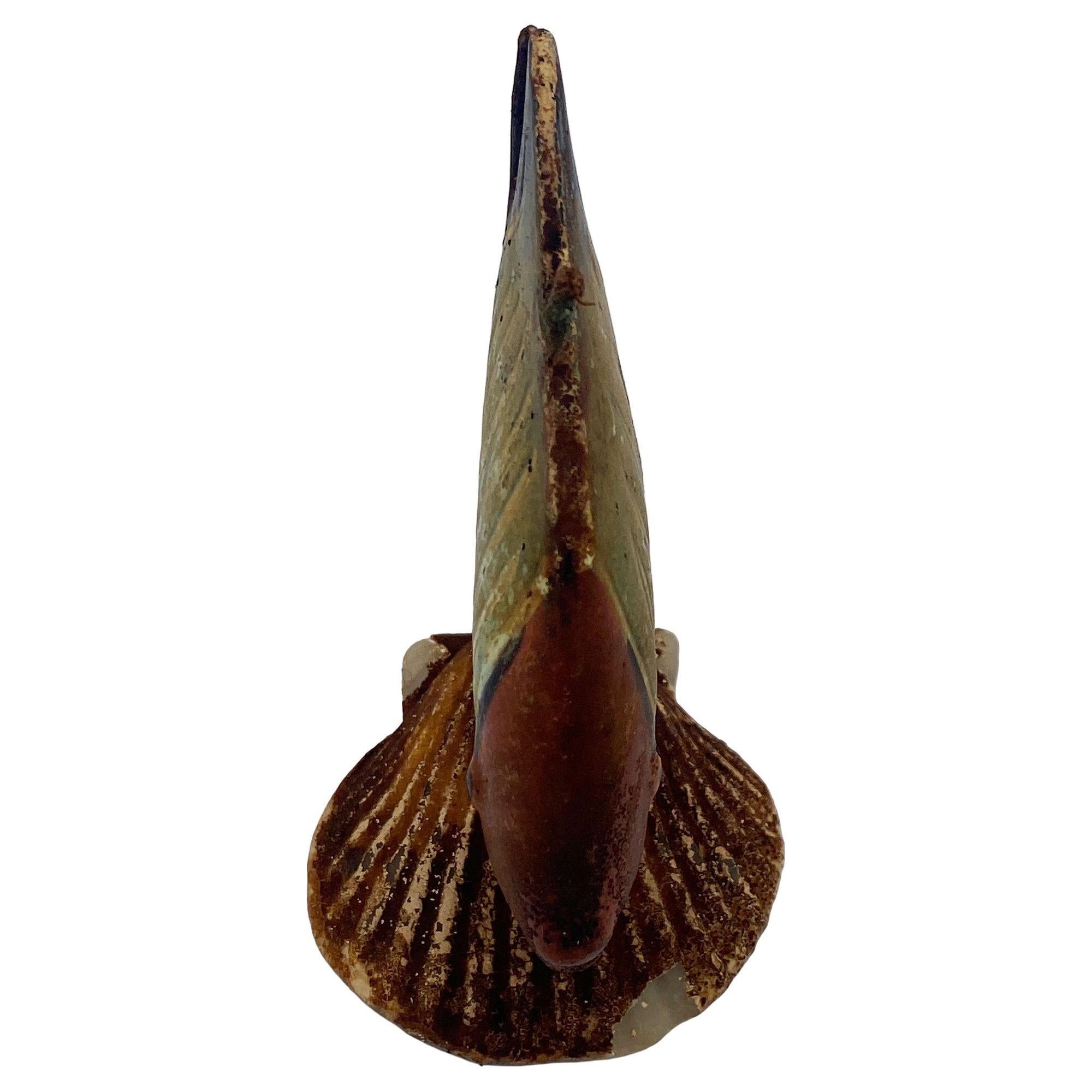 Rara candela scultura di pesce d'acqua salata a forma di angelo farfalla, realizzata a mano in epoca Art Deco. in vendita 3