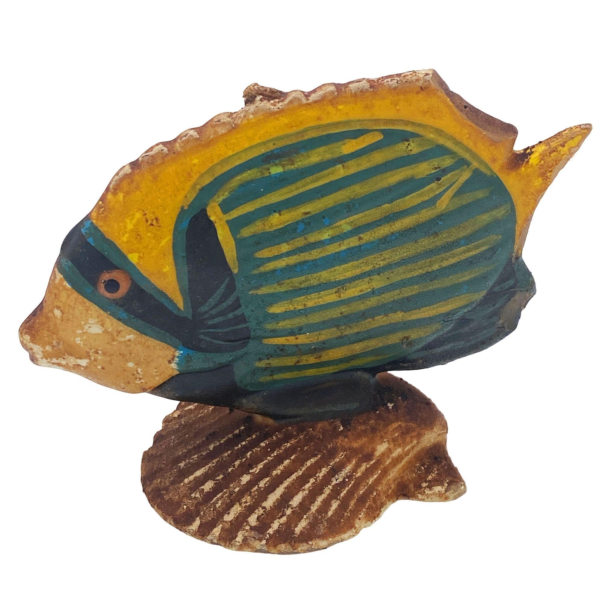 Americano Rara candela scultura di pesce d'acqua salata a forma di angelo farfalla, realizzata a mano in epoca Art Deco. in vendita