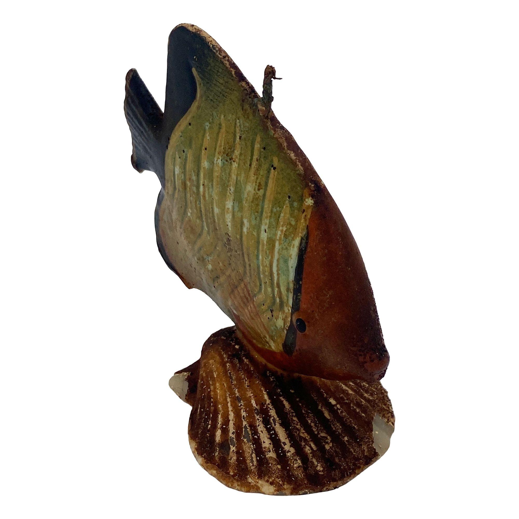 Rara candela scultura di pesce d'acqua salata a forma di angelo farfalla, realizzata a mano in epoca Art Deco. in vendita 2