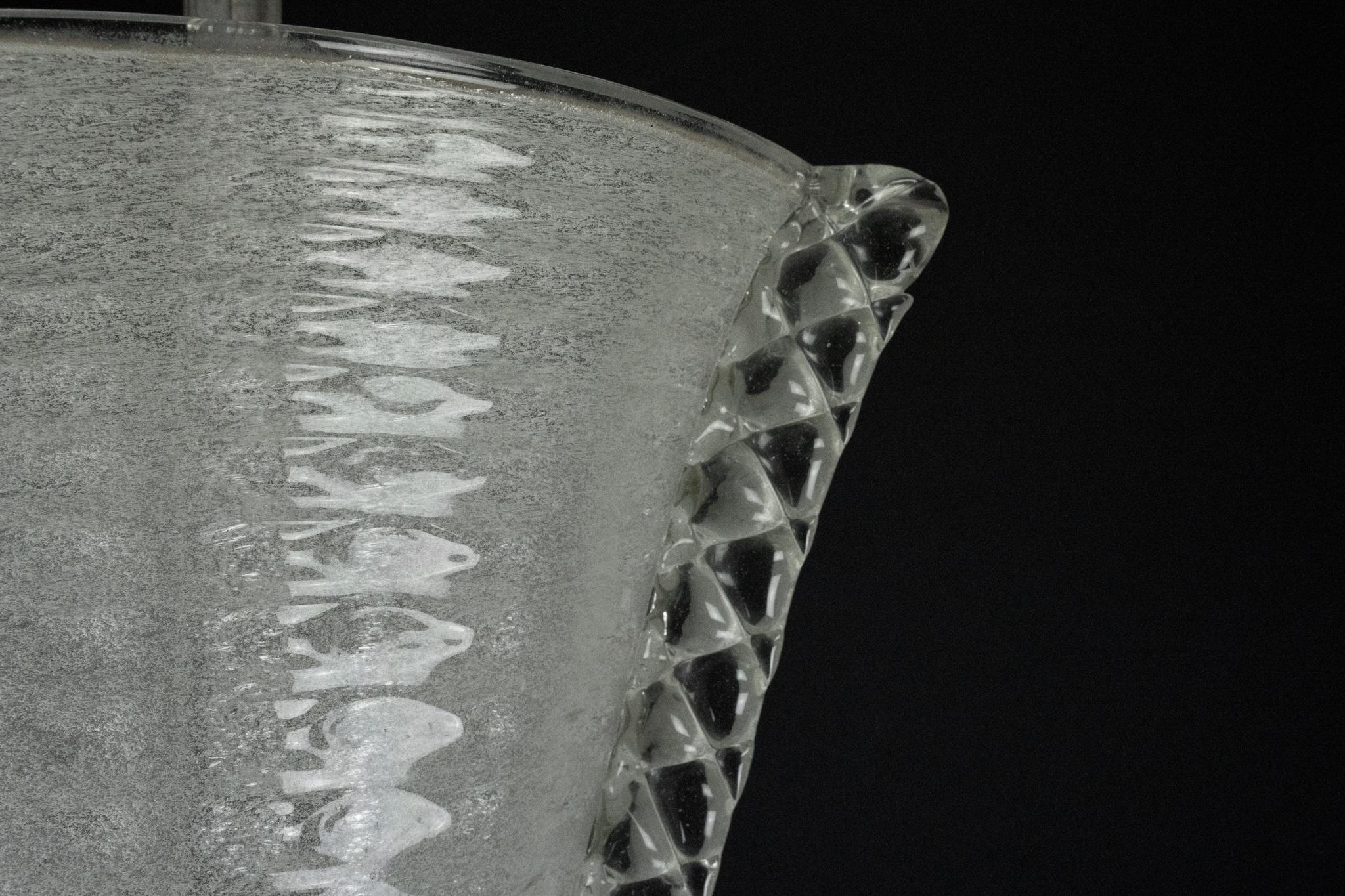 Rare lustre Ercole Barovier de style Art Déco en verre de Murano Pulegoso. Italie années 1940 en vente 5