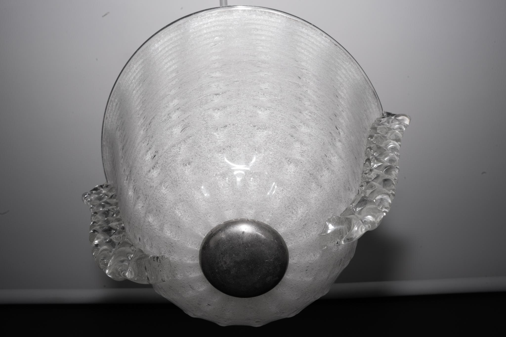 Rare lustre Ercole Barovier de style Art Déco en verre de Murano Pulegoso. Italie années 1940 en vente 2