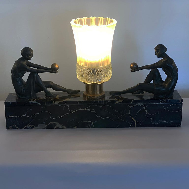Early 20th Century Rare Art Deco French Lamp 