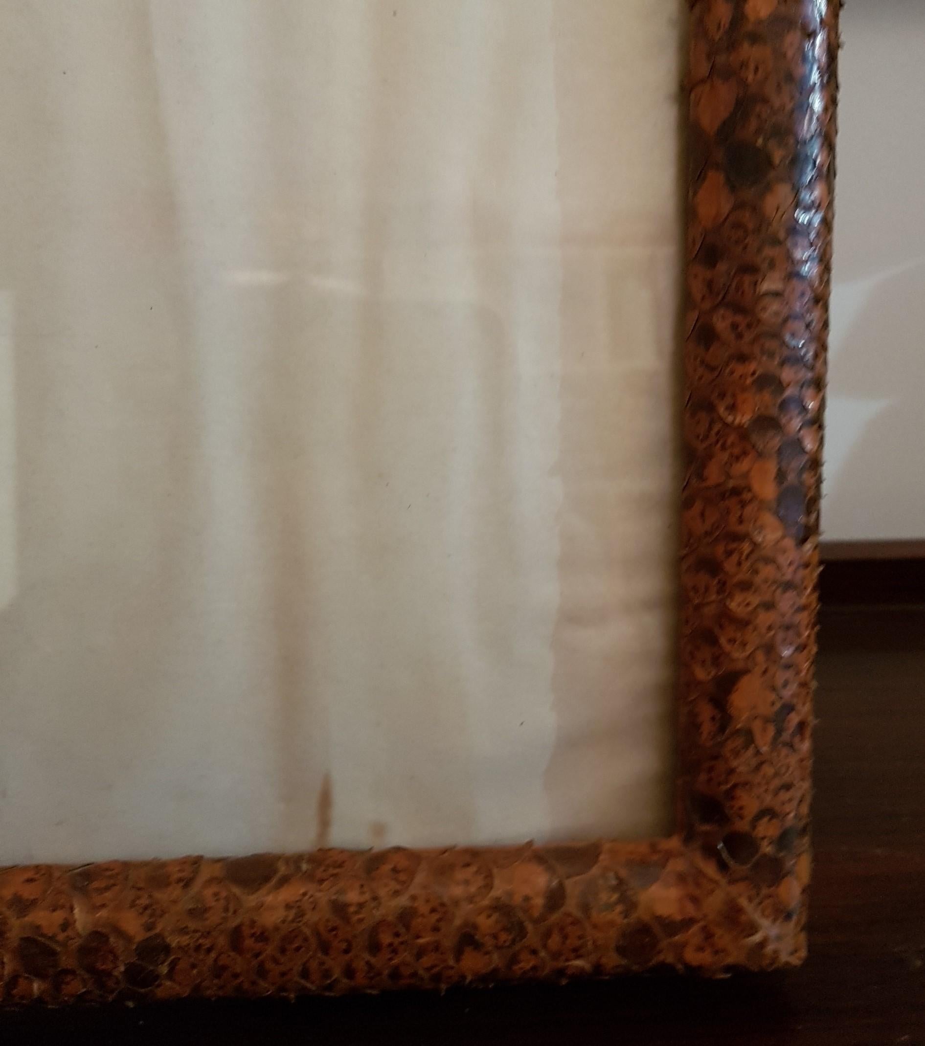 Rare Art Deco French Snakeskin Picture Frame In Good Condition For Sale In London, GB