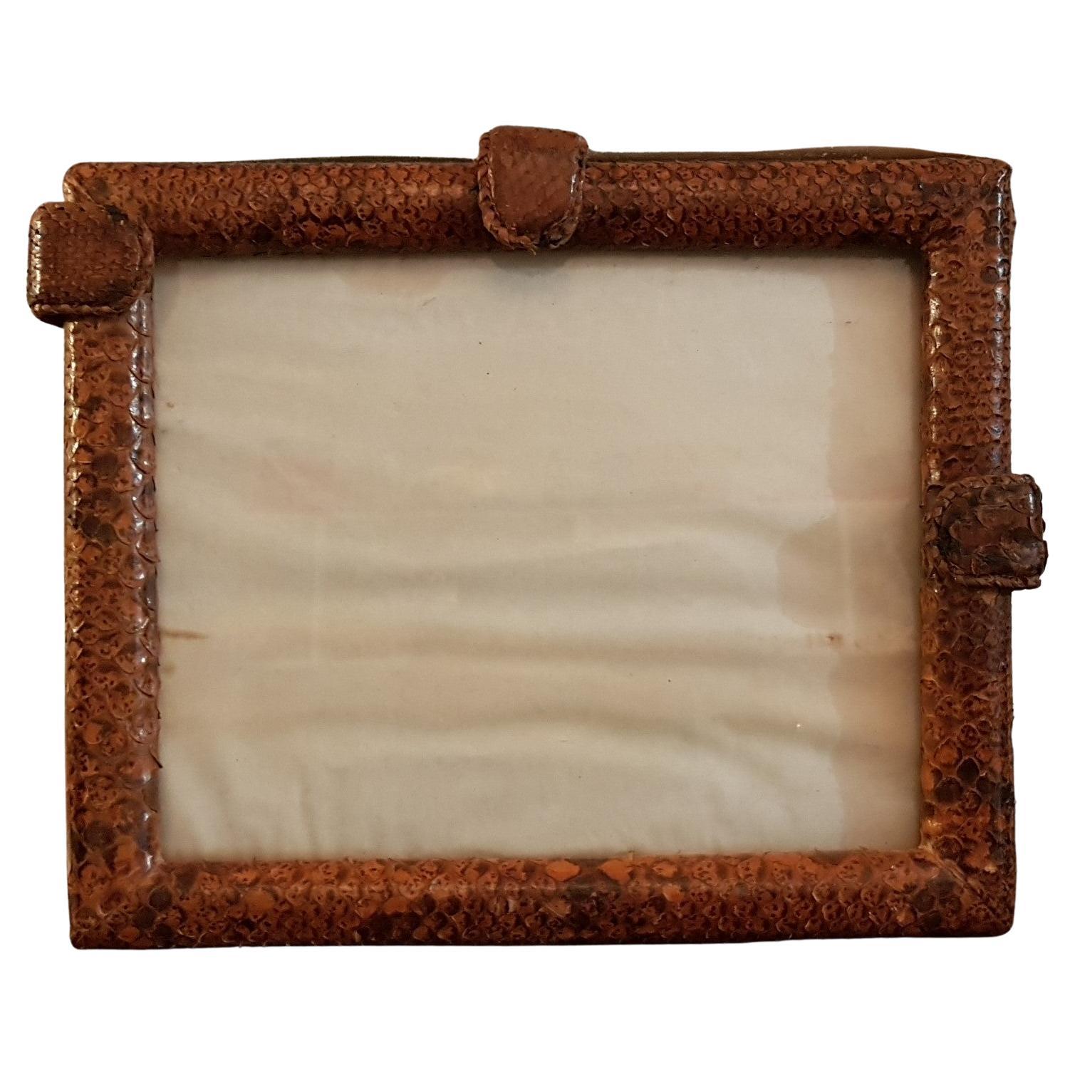 Rare Art Deco French Snakeskin Picture Frame For Sale