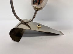 Rare Art Deco Functionalims Chrome Table Lamp, Czechoslovakia, 1930s